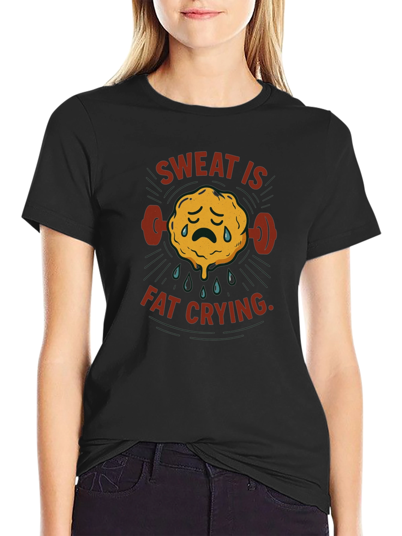 Sweat is Fat Crying Gym T-Shirt