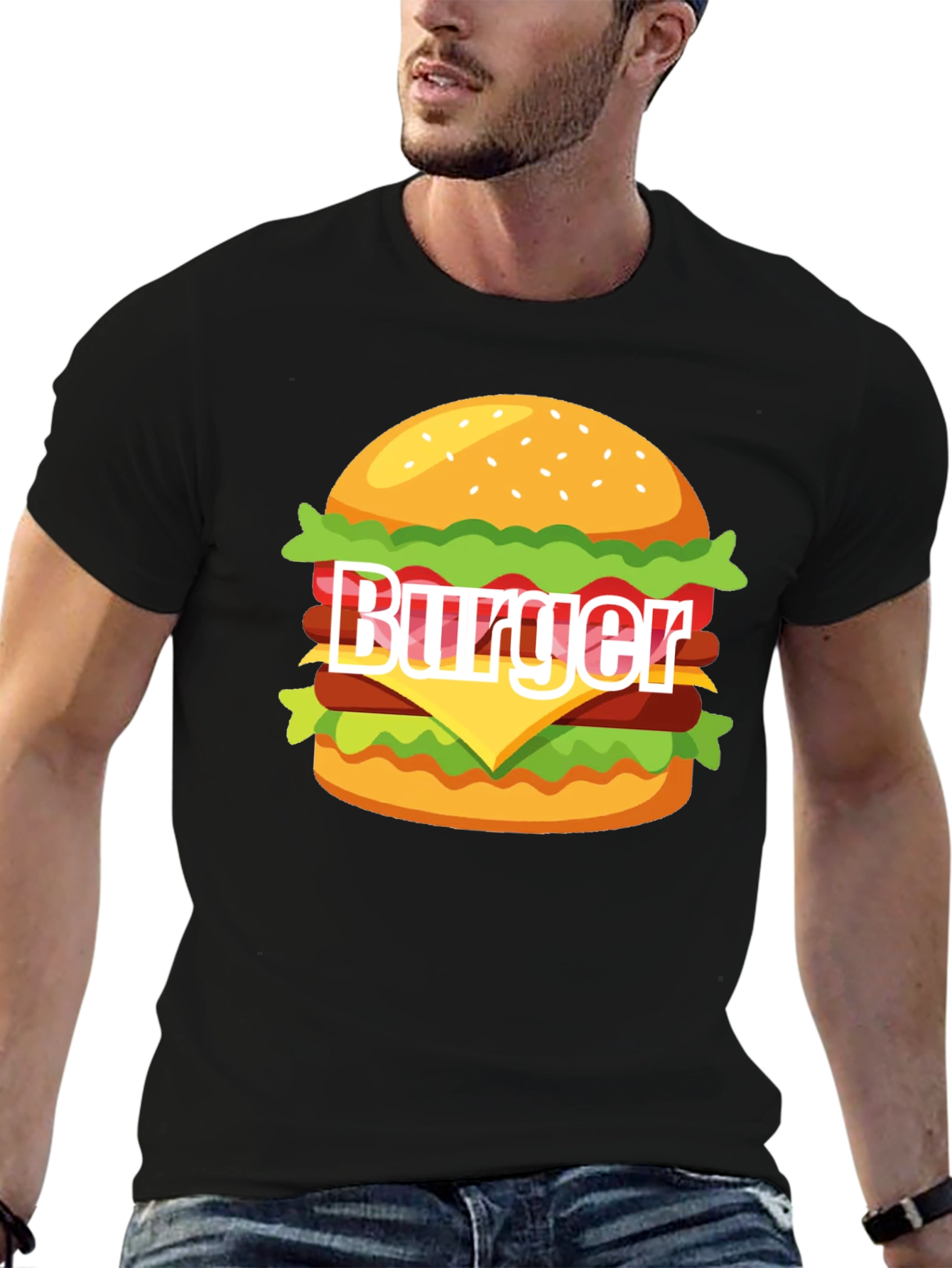 Burger Graphic T-Shirt - Casual Style Tee