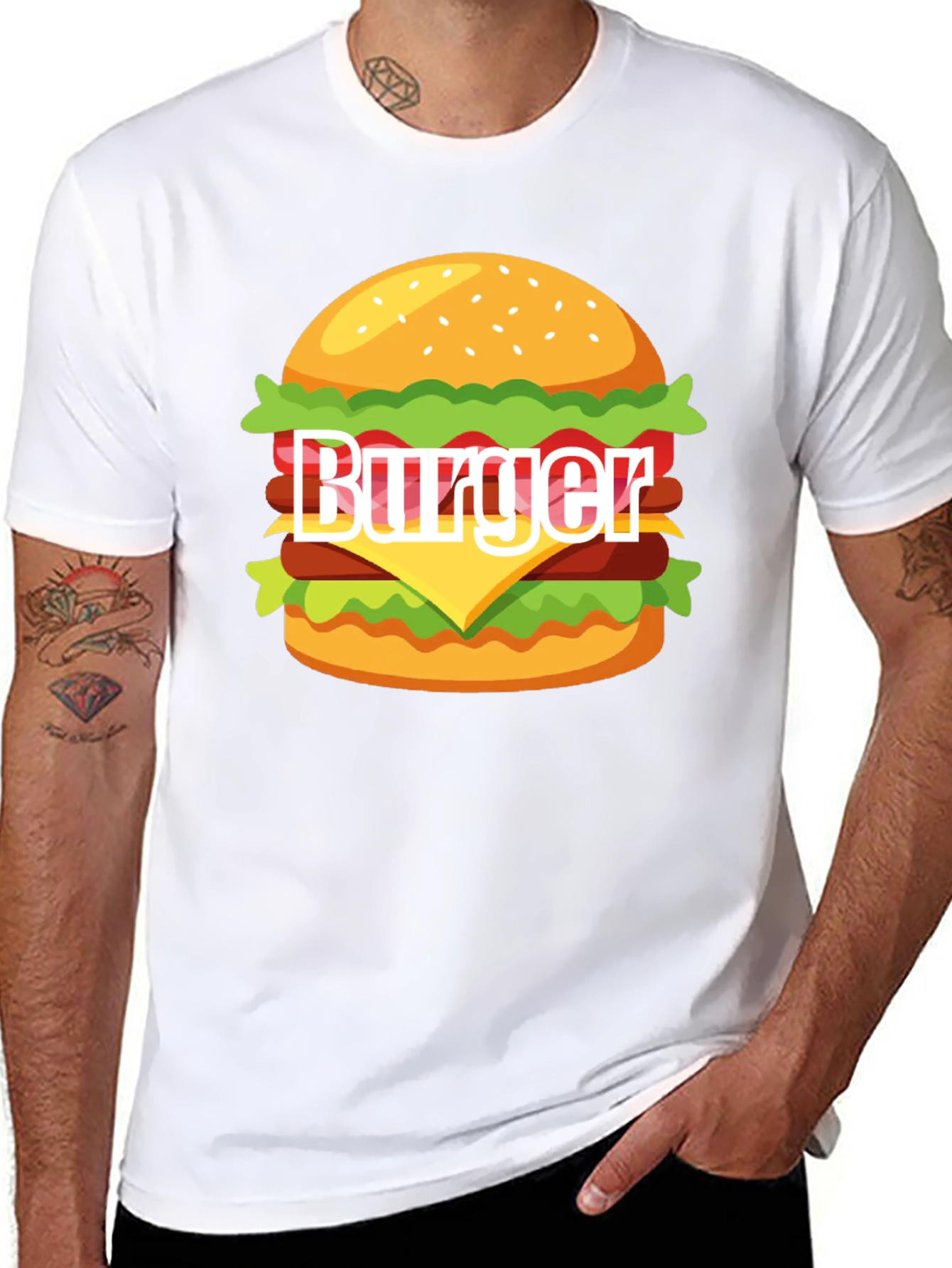 Burger Graphic T-Shirt - Casual Style Tee