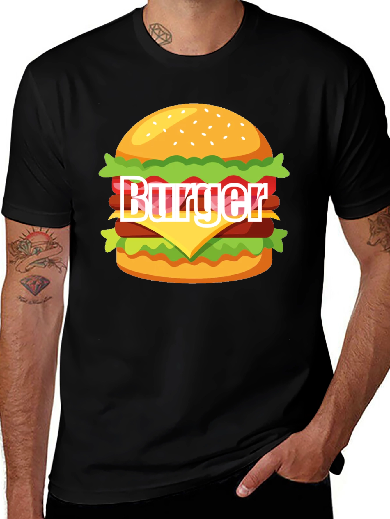Burger Graphic T-Shirt - Casual Style Tee