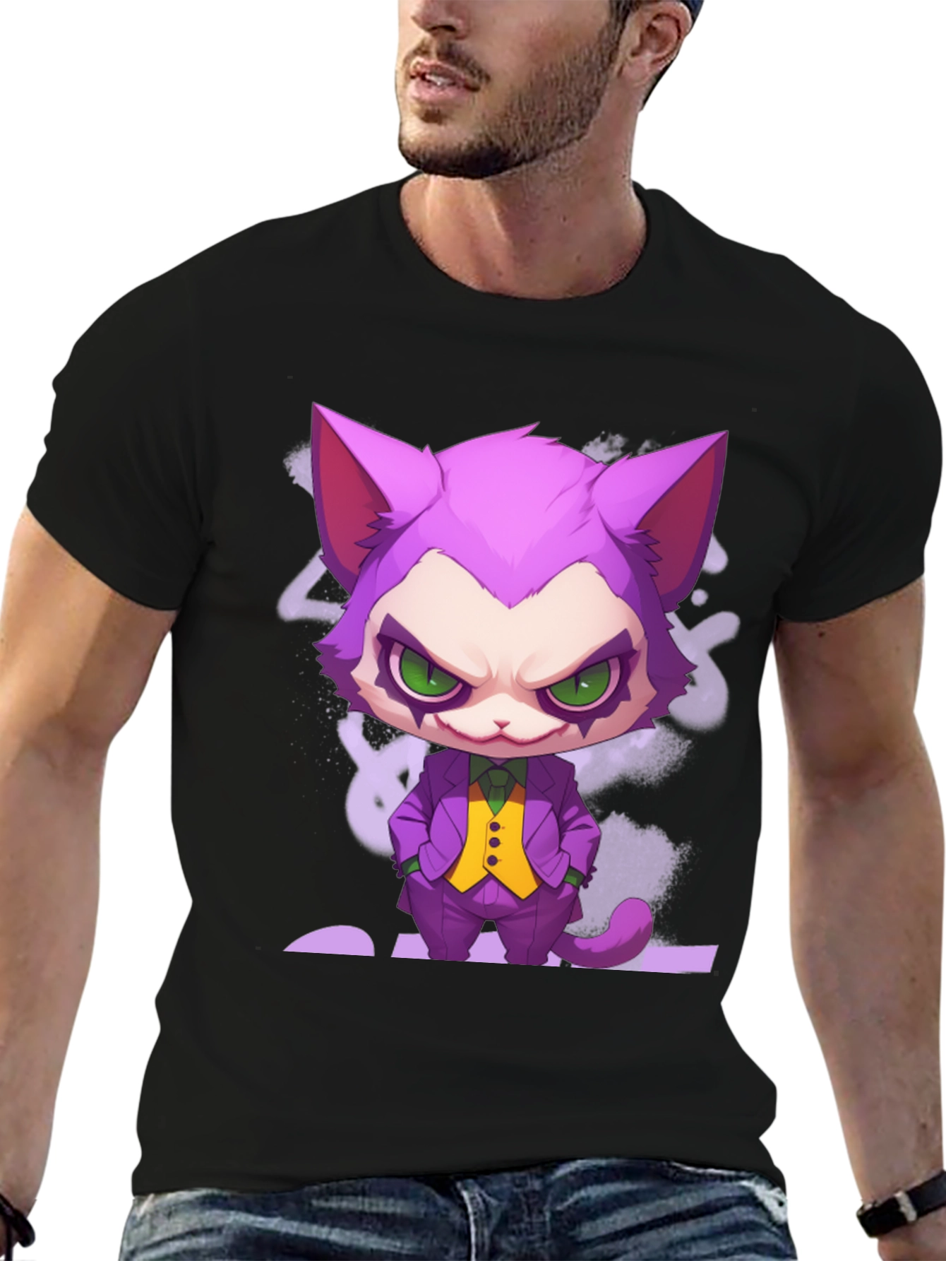 Cat Joker Graphic T-Shirt - Unique Design