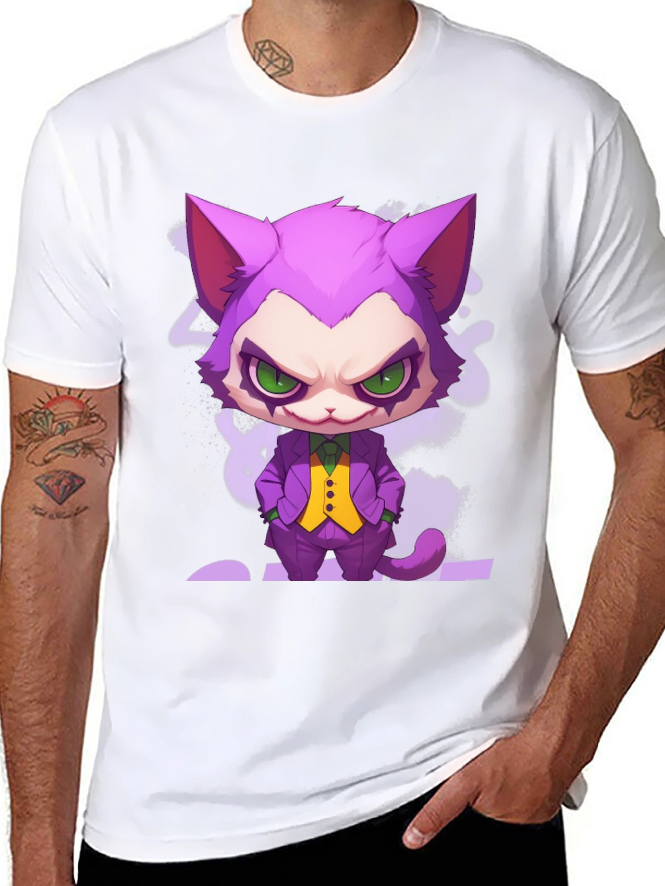 Cat Joker Graphic T-Shirt - Unique Design