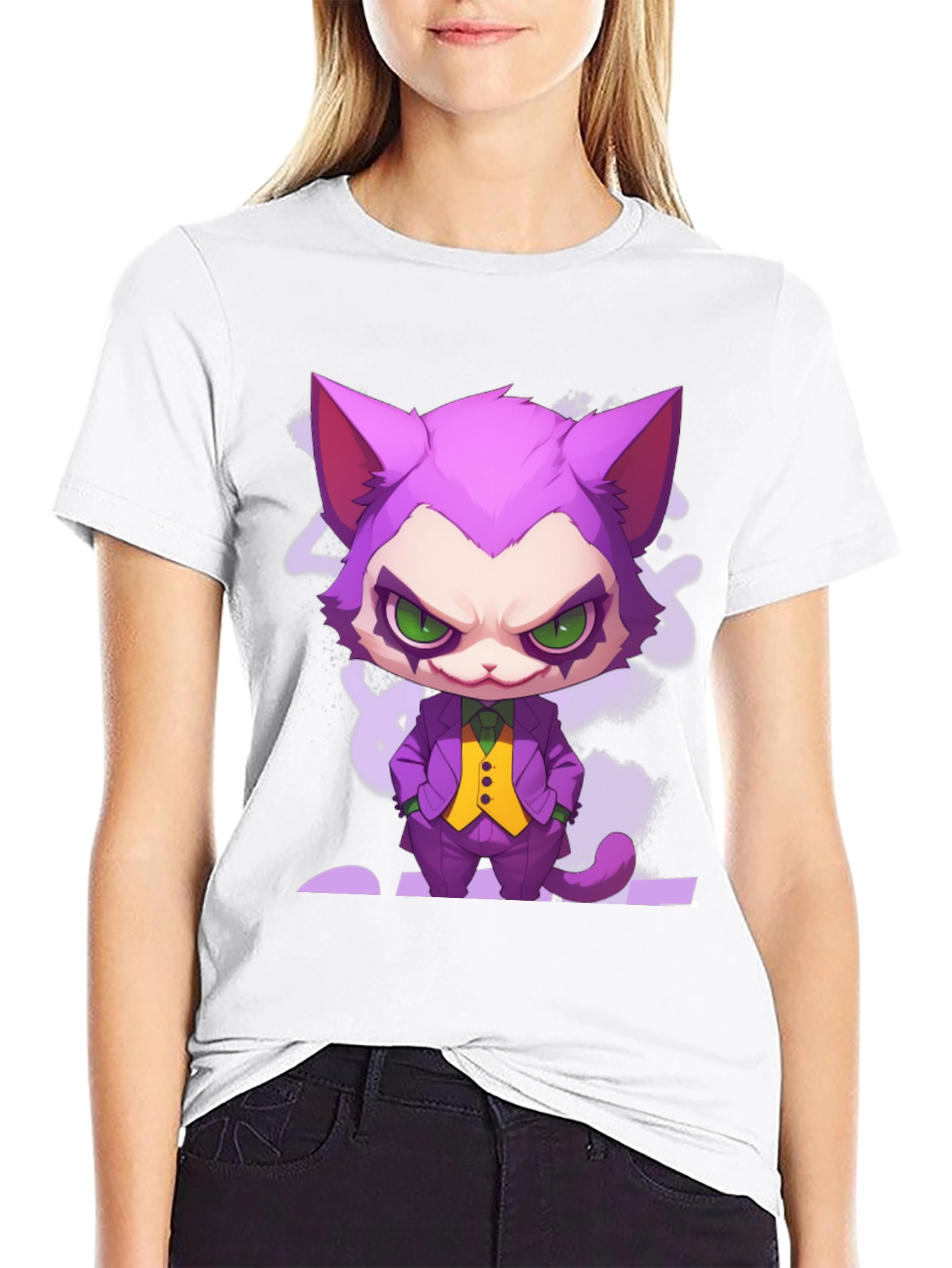 Cat Joker Graphic T-Shirt - Unique Design