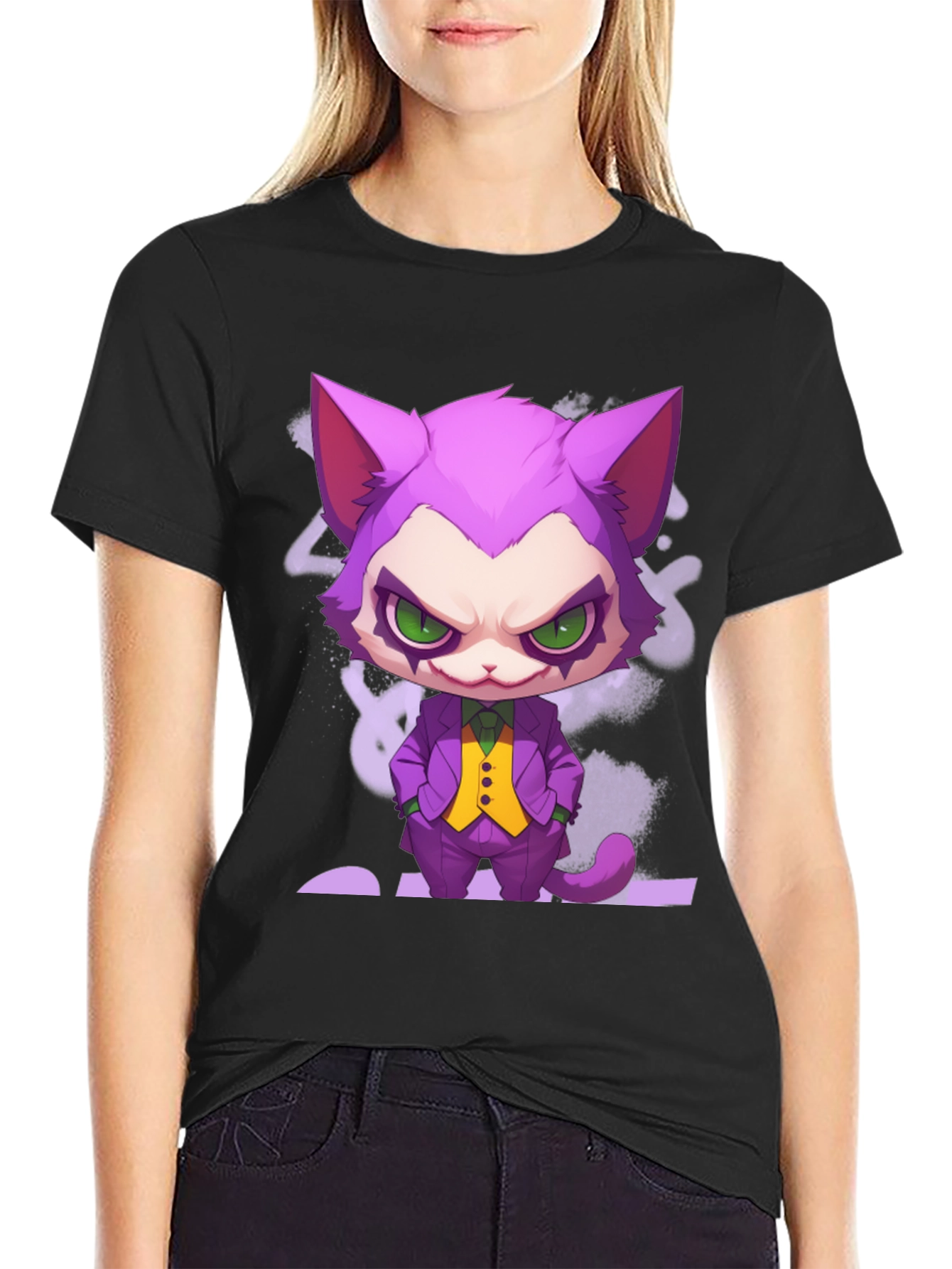 Cat Joker Graphic T-Shirt - Unique Design