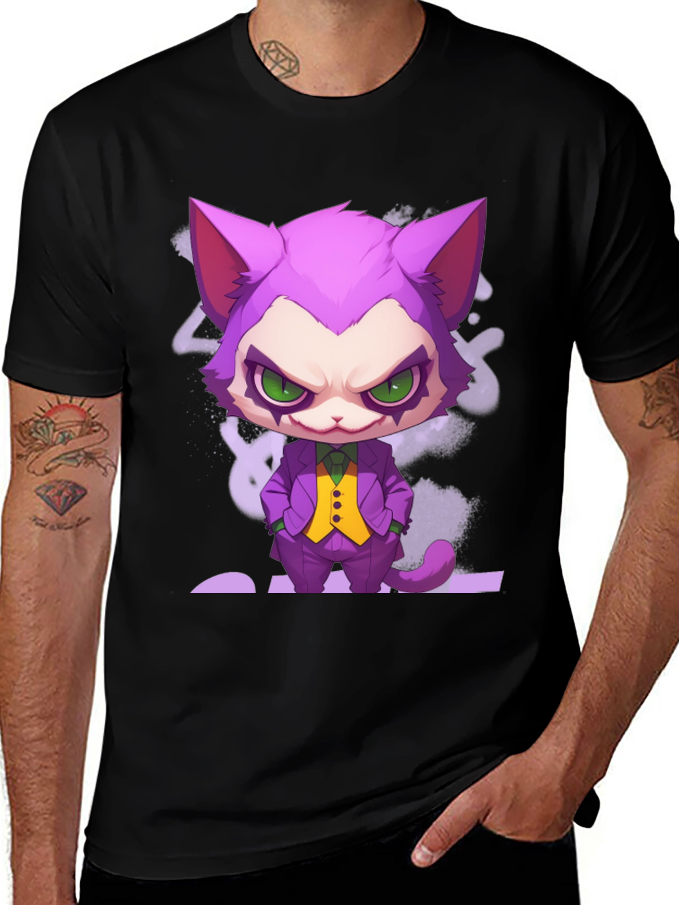 Cat Joker Graphic T-Shirt - Unique Design
