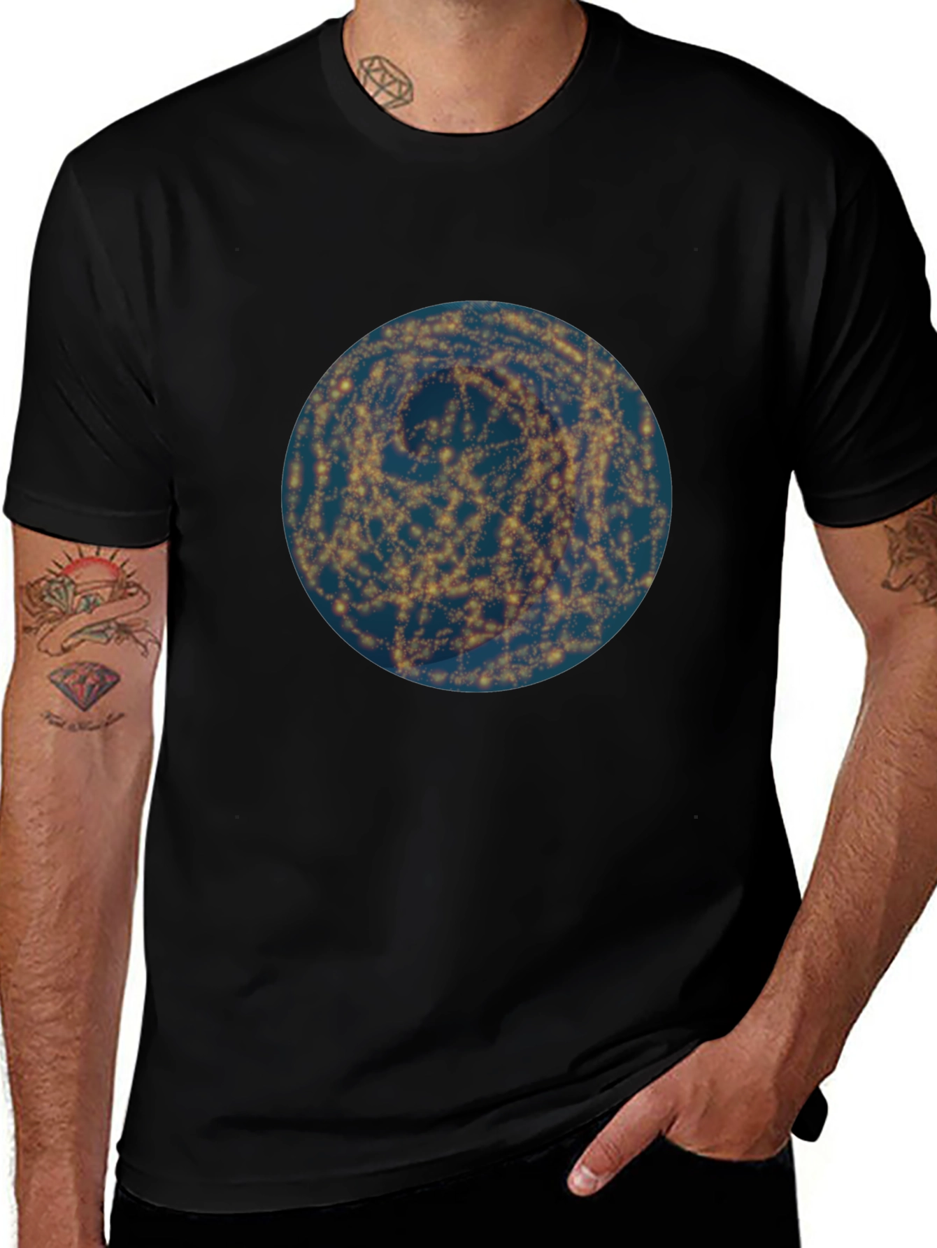 Galaxy Swirl Graphic Tee - Modern Black T-Shirt