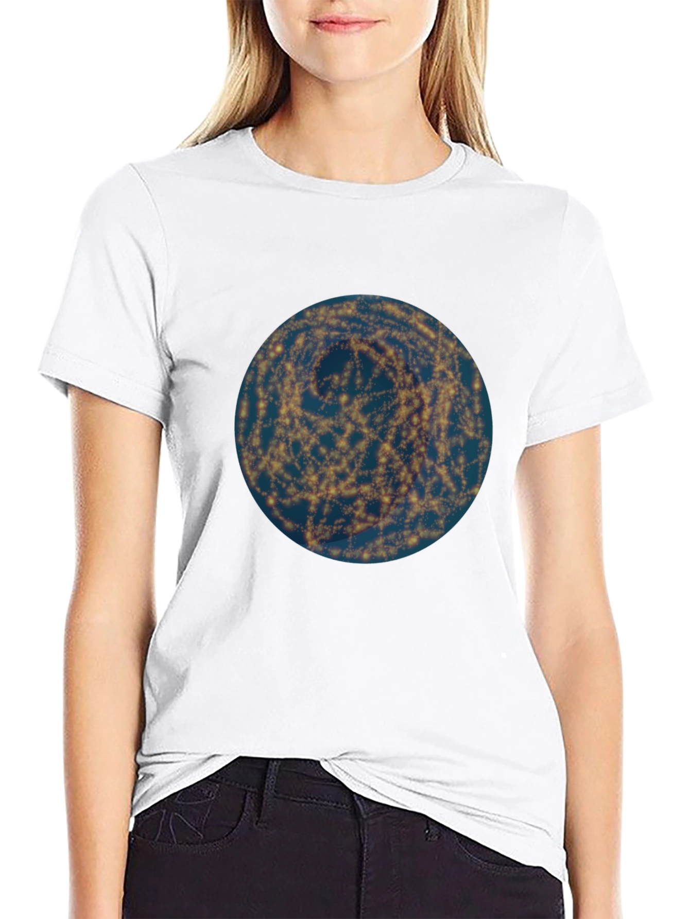Galaxy Swirl Graphic Tee - Modern Black T-Shirt