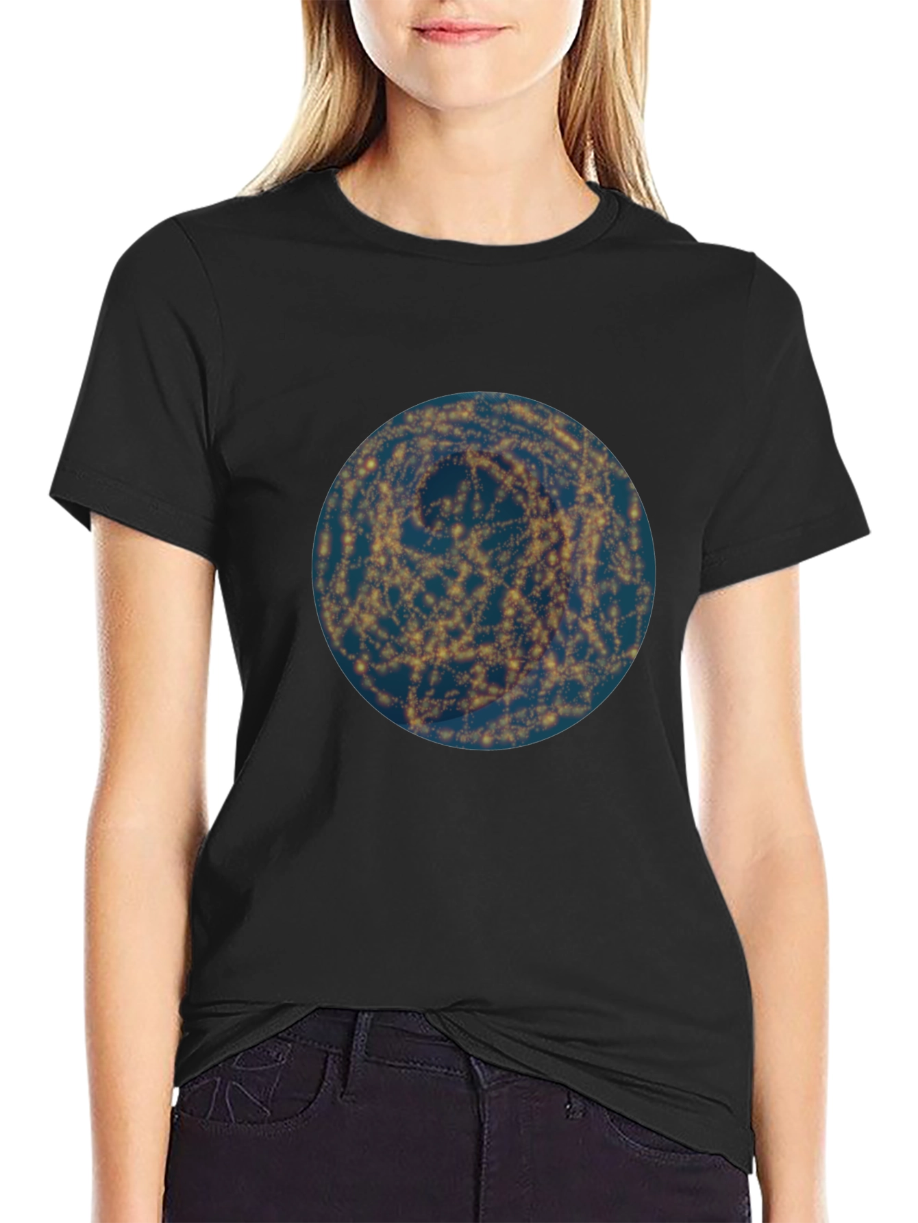 Galaxy Swirl Graphic Tee - Modern Black T-Shirt