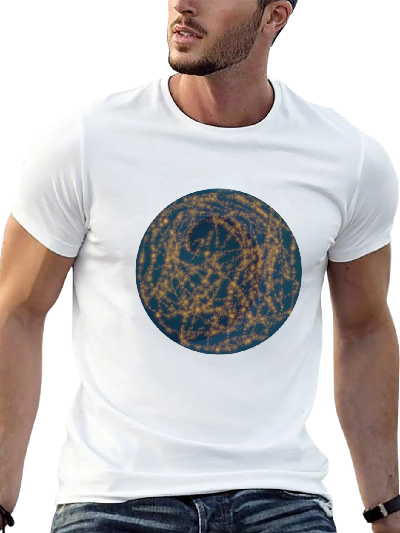Galaxy Swirl Graphic Tee - Modern Black T-Shirt