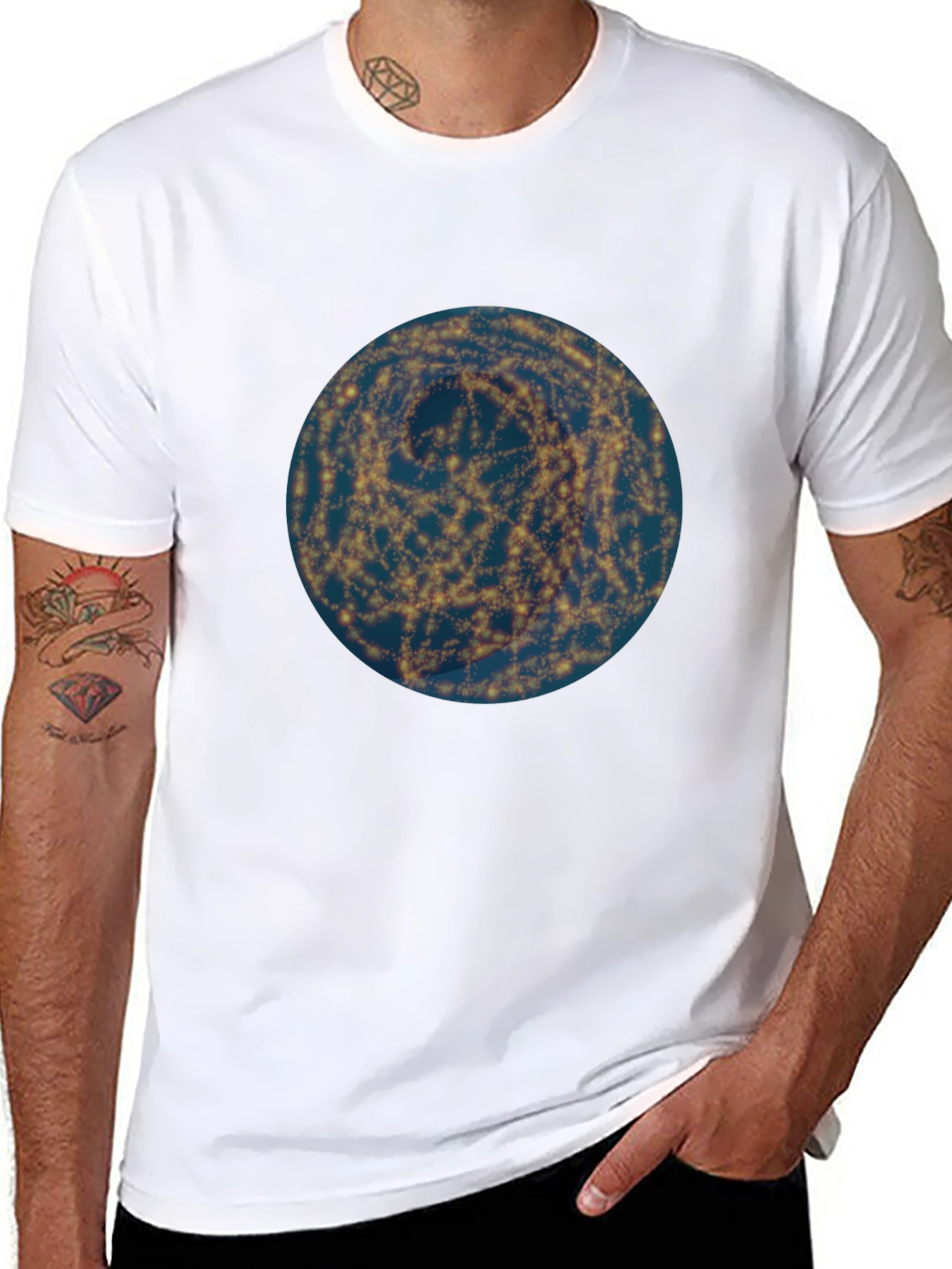 Galaxy Swirl Graphic Tee - Modern Black T-Shirt