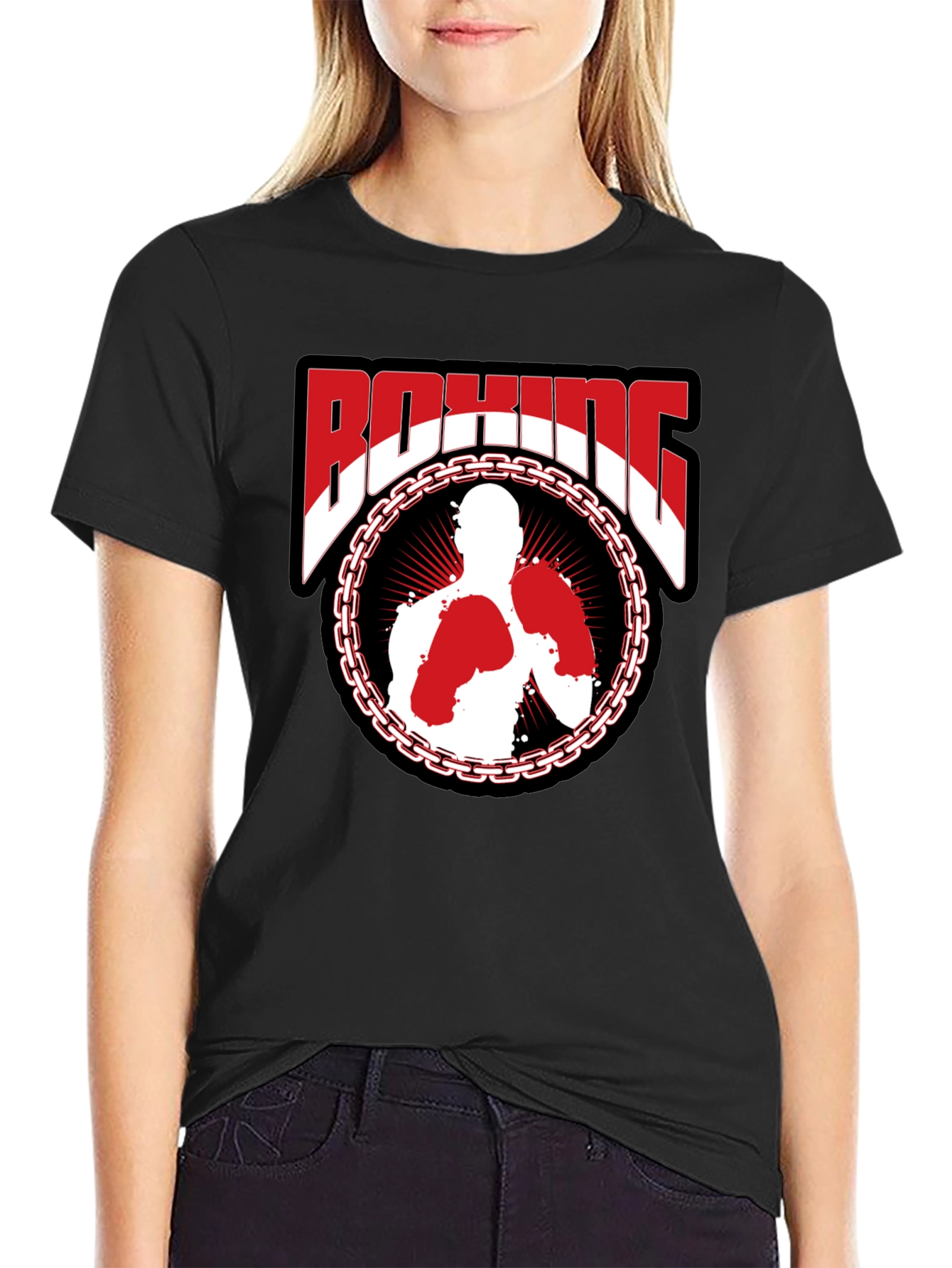 Boxing Graphic T-Shirt - Stylish Black Tee