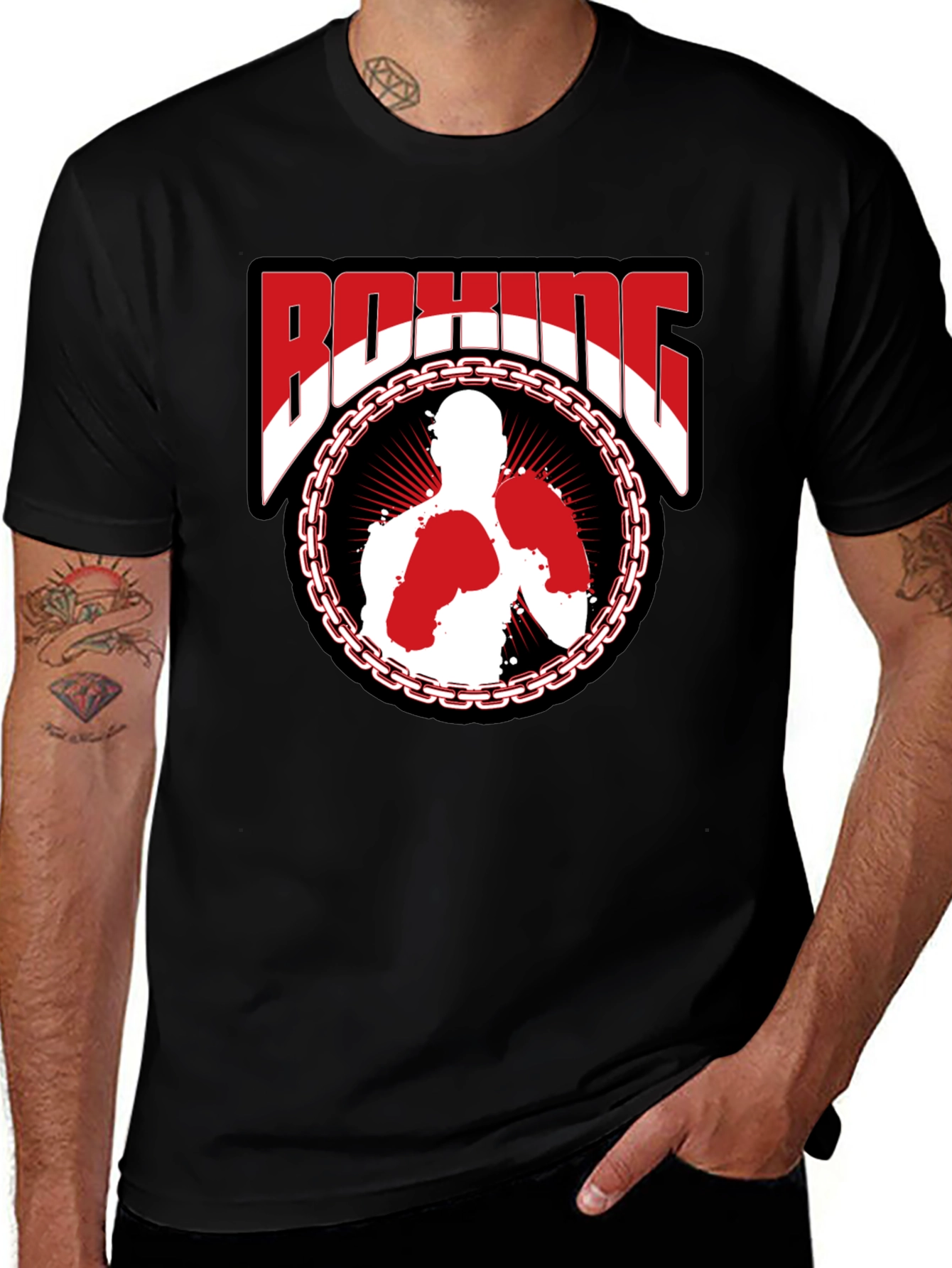 Boxing Graphic T-Shirt - Stylish Black Tee