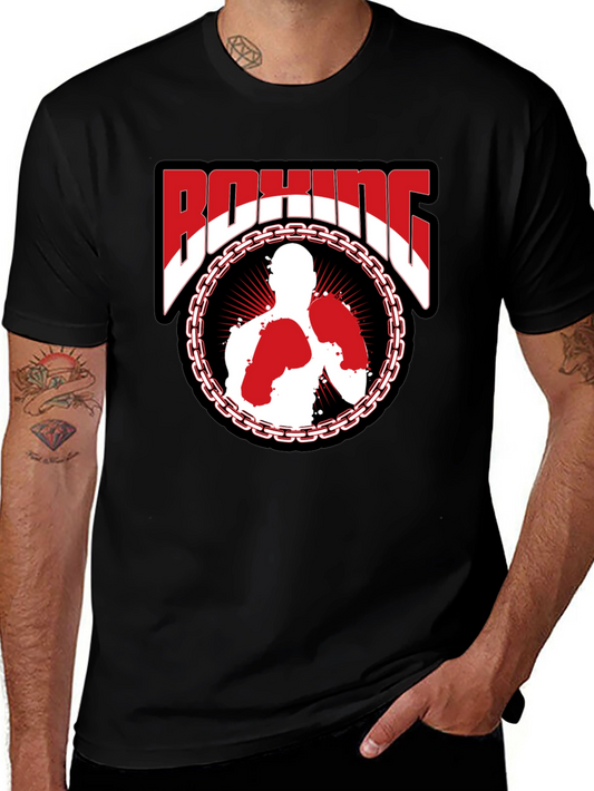 Boxing Graphic T-Shirt - Stylish Black Tee