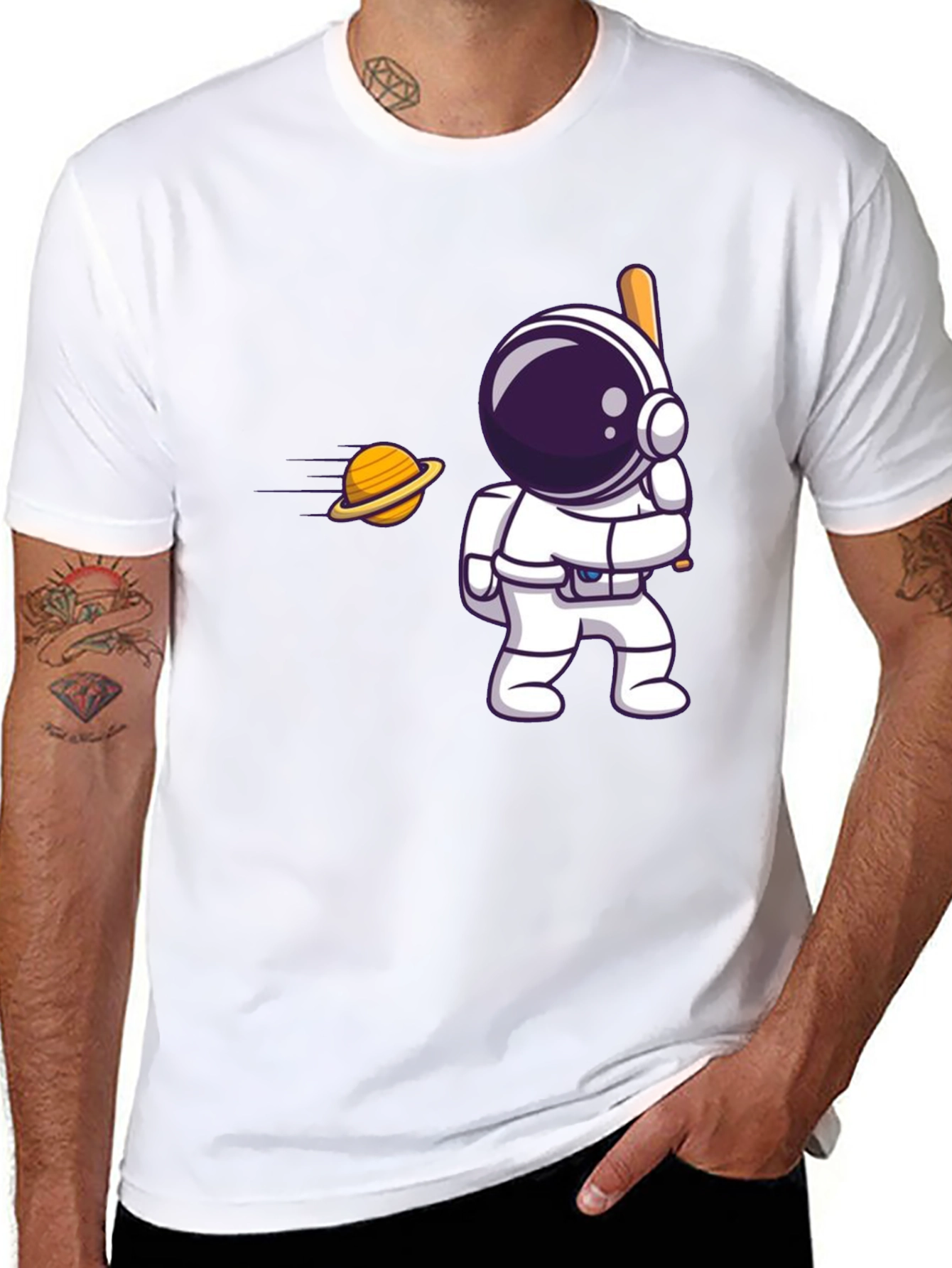Astronaut Hitting Saturn T-Shirt