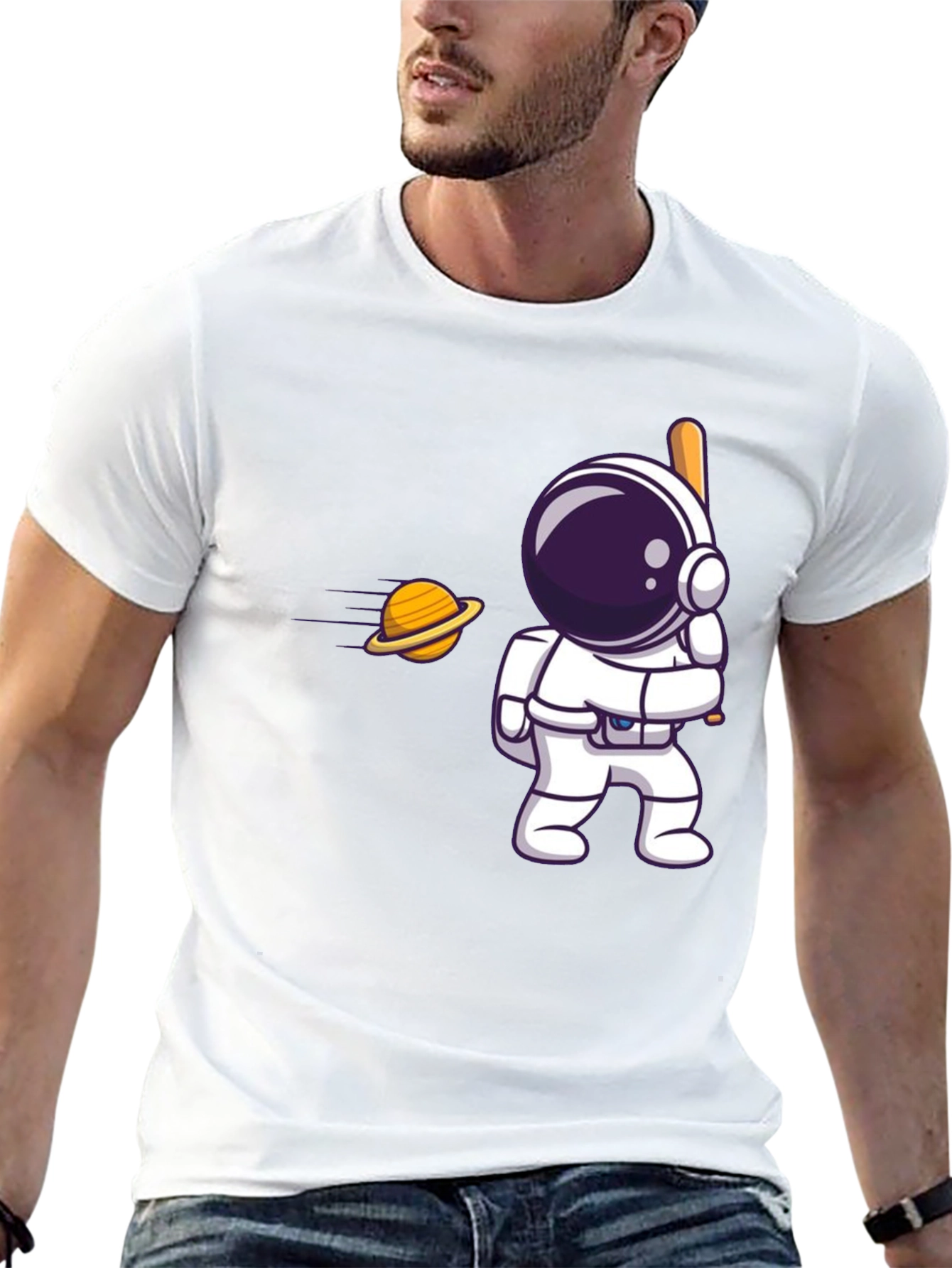 Astronaut Hitting Saturn T-Shirt