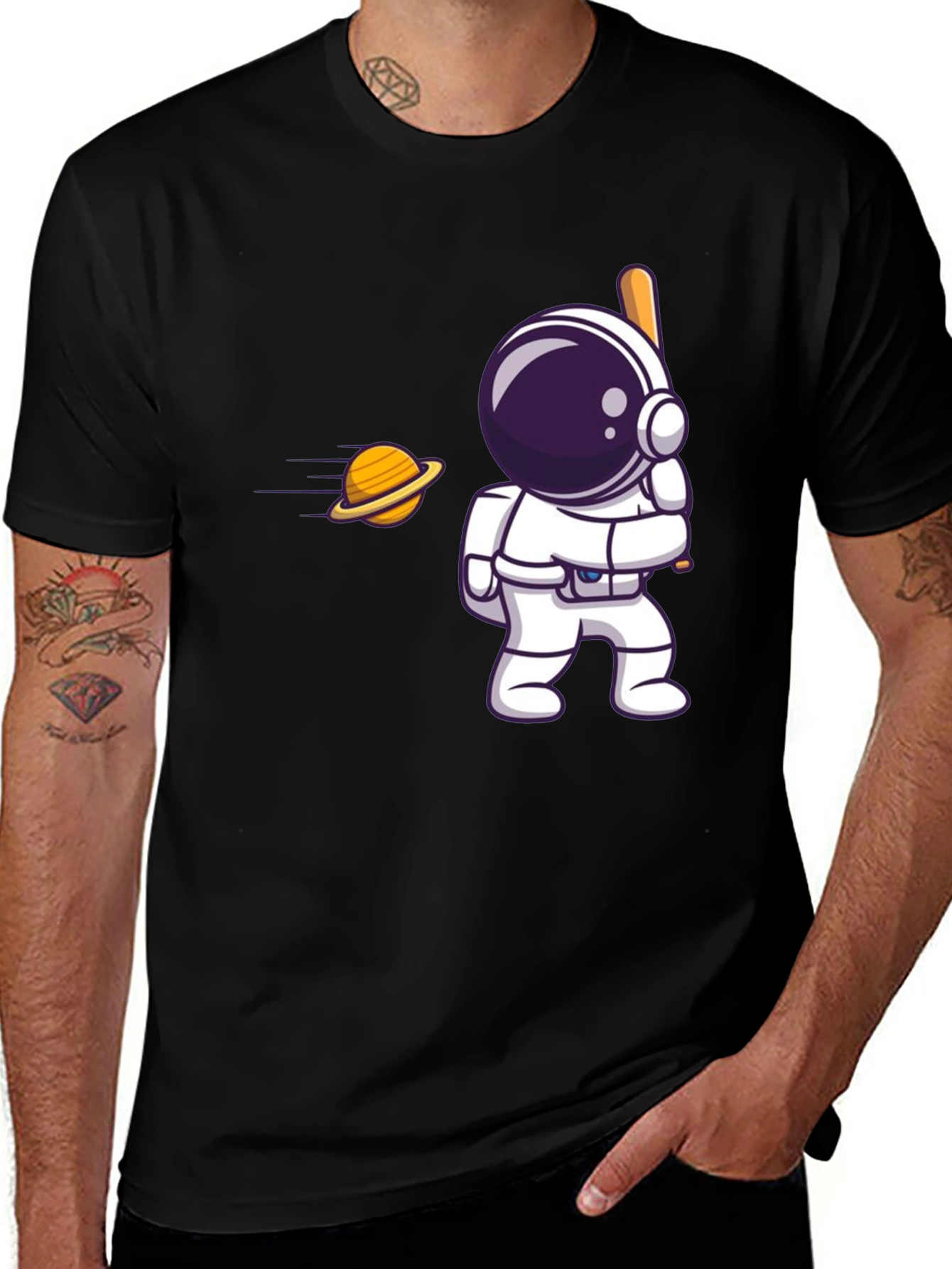 Astronaut Hitting Saturn T-Shirt