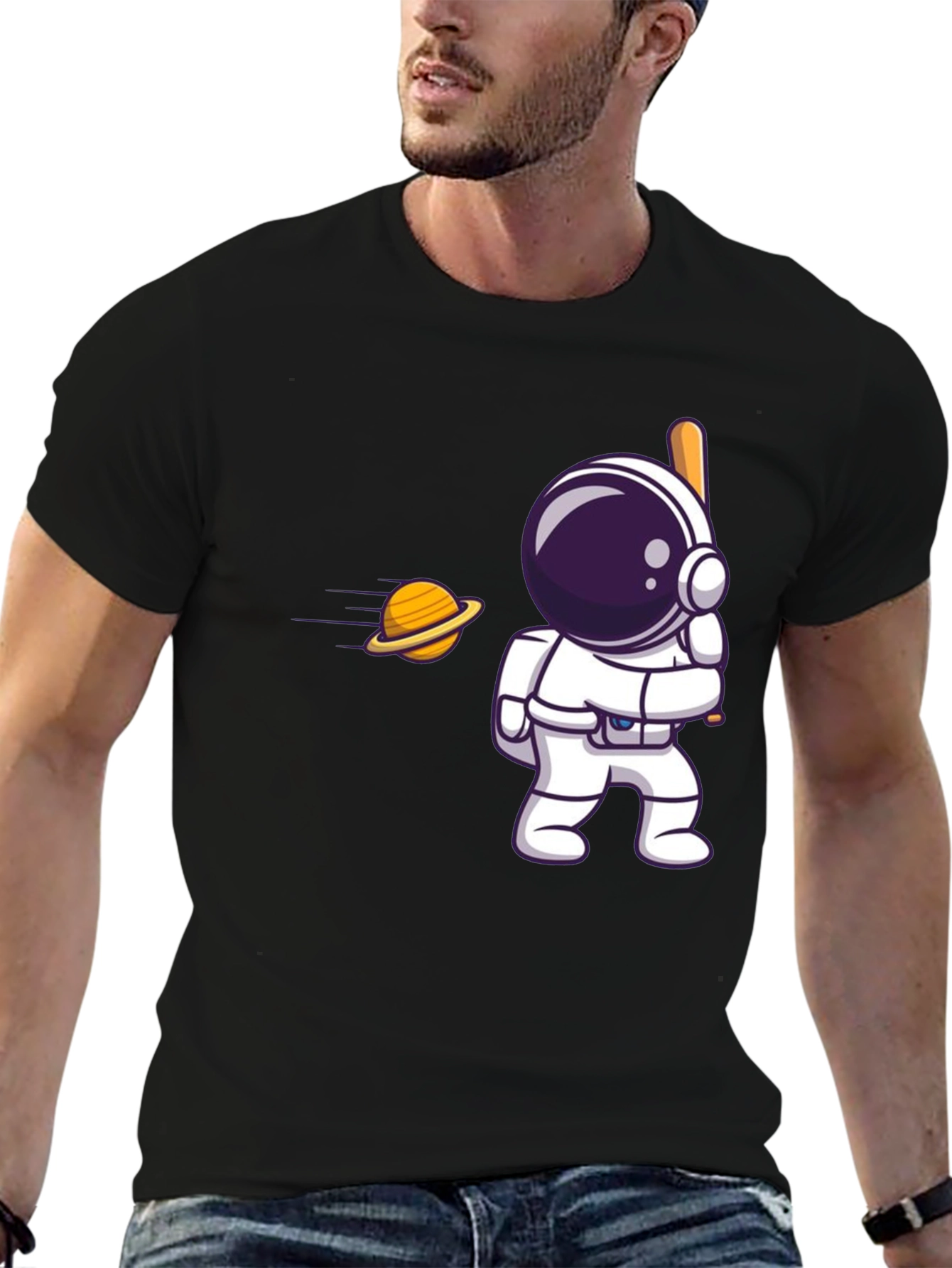 Astronaut Hitting Saturn T-Shirt