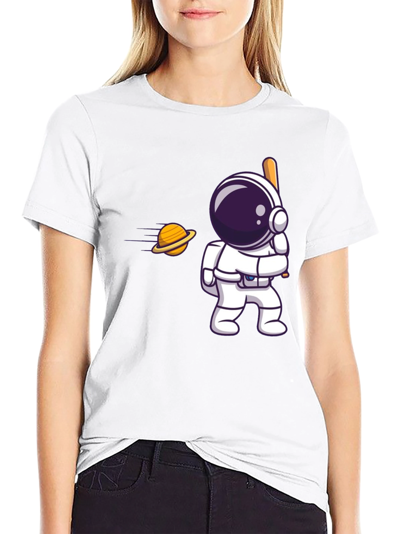 Astronaut Hitting Saturn T-Shirt