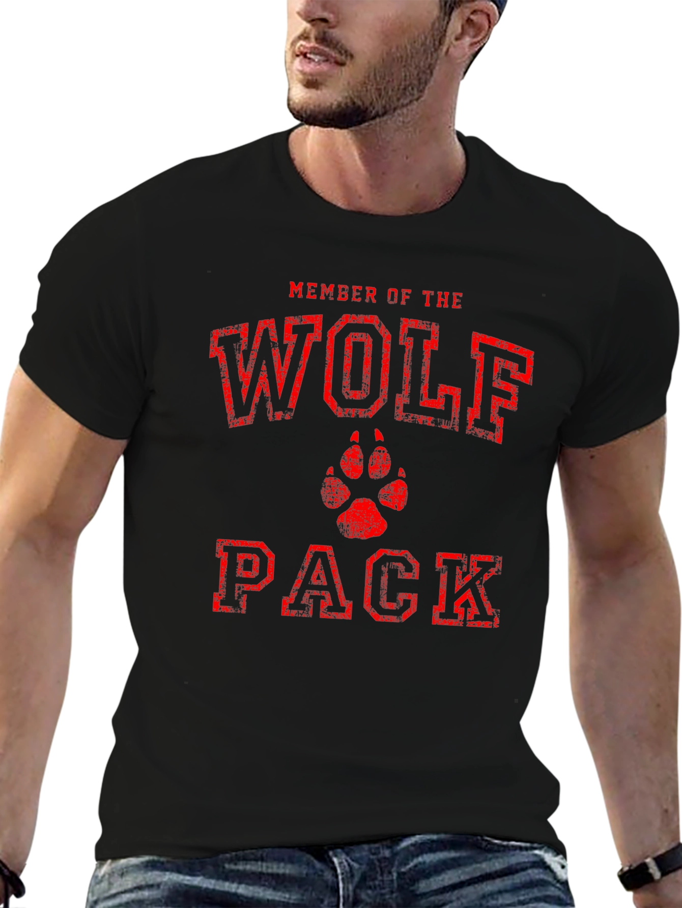 Wolf Pack Graphic T-Shirt - Red Print