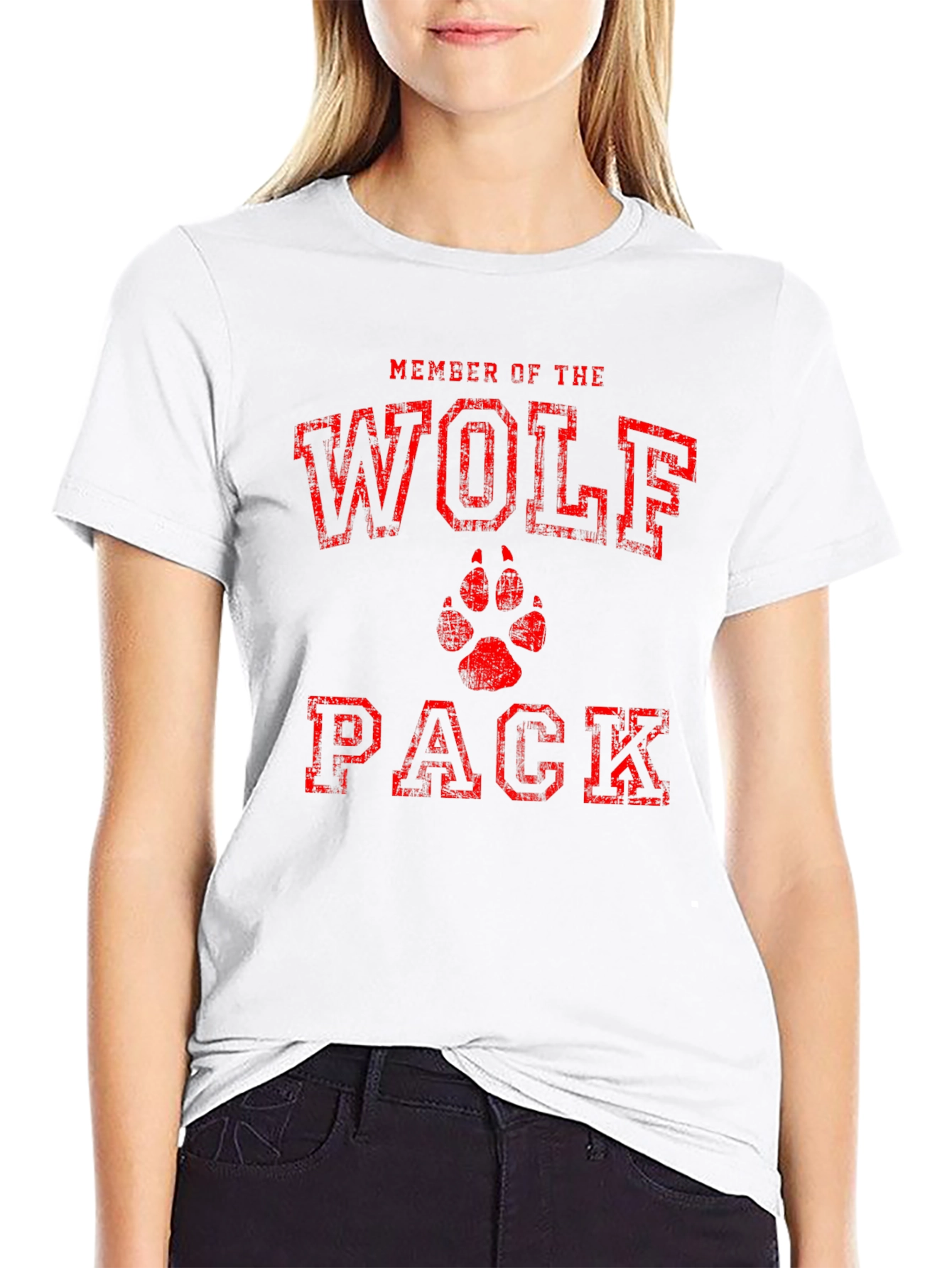 Wolf Pack Graphic T-Shirt - Red Print