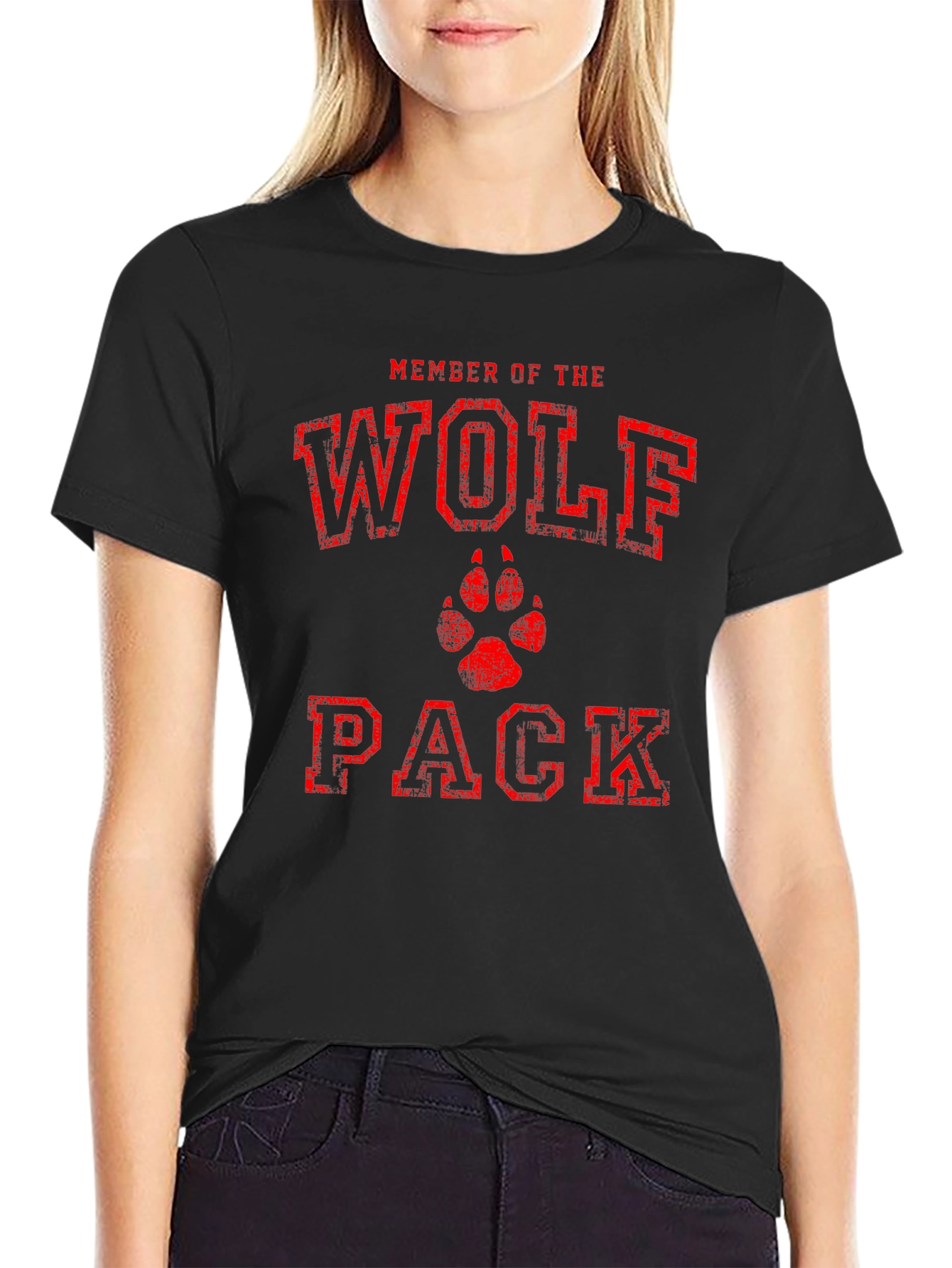 Wolf Pack Graphic T-Shirt - Red Print