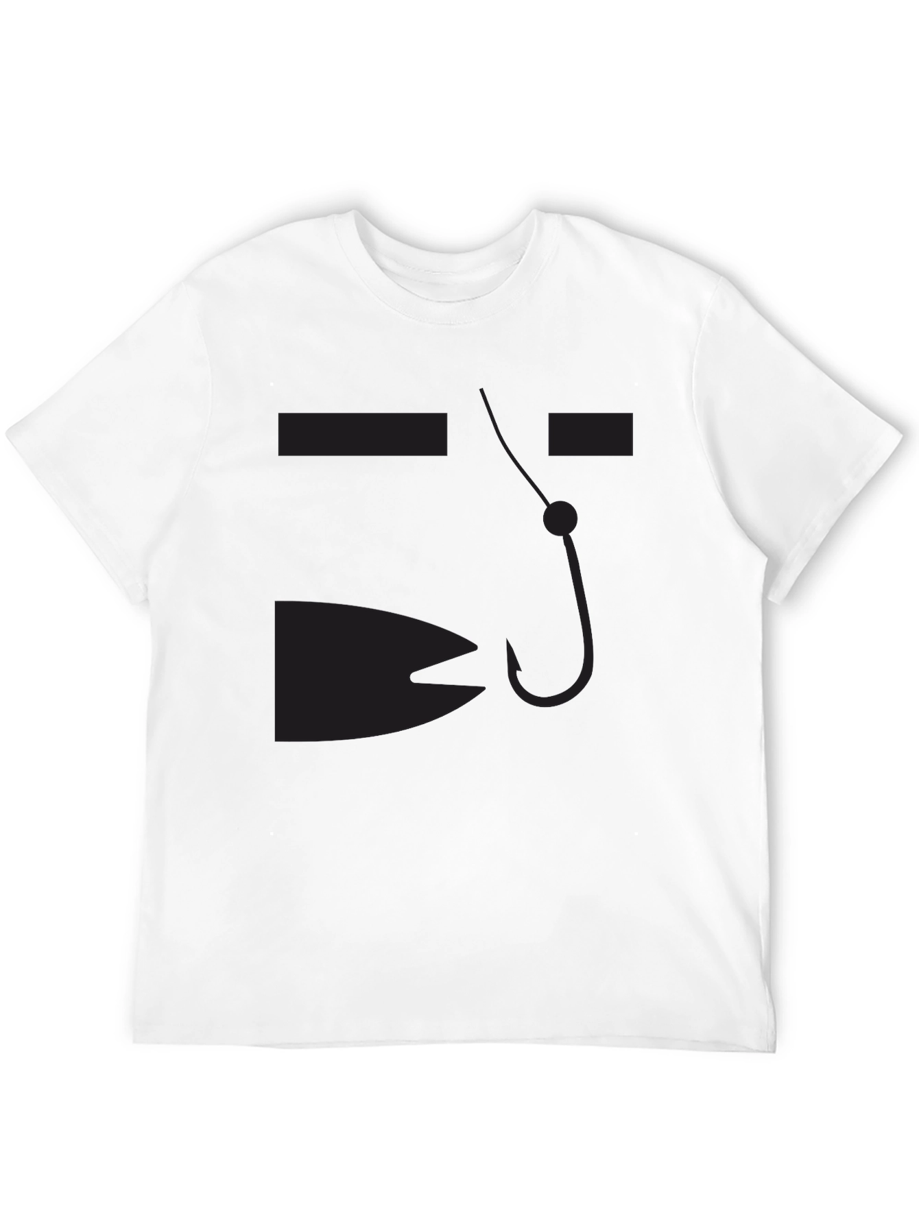 Mens Black Fishing Hook Graphic T-Shirt