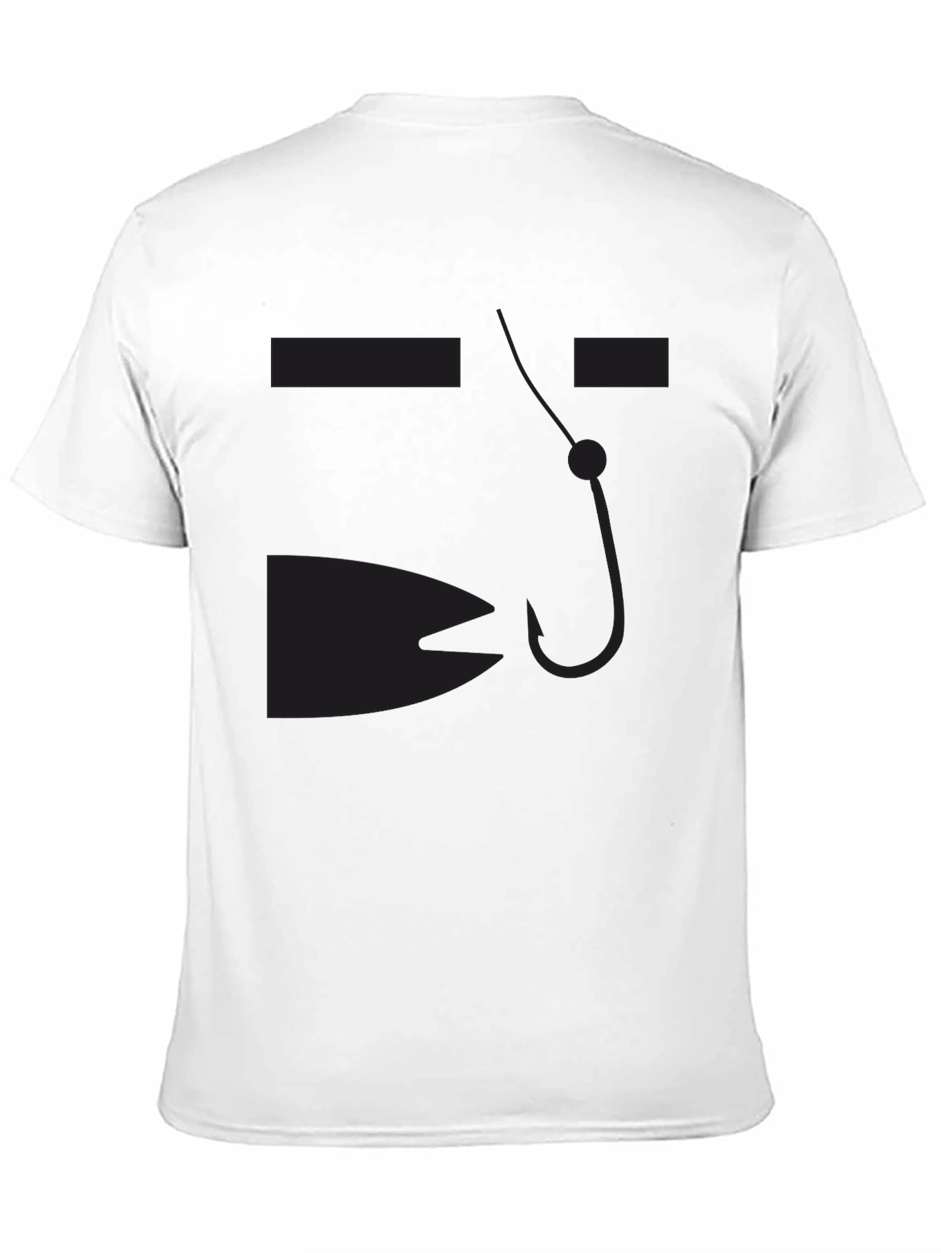 Mens Black Fishing Hook Graphic T-Shirt
