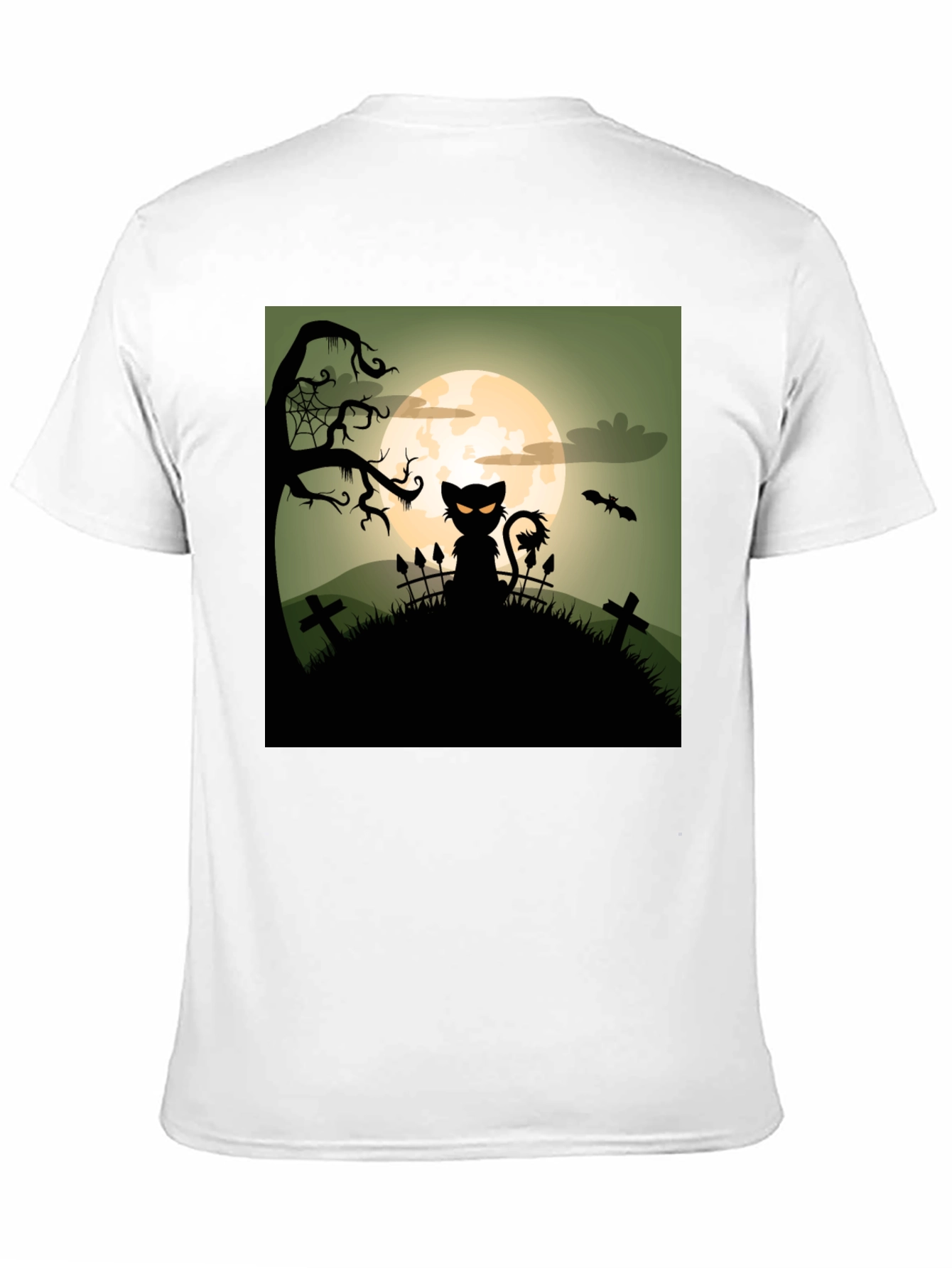Halloween Cat on Hill T-Shirt