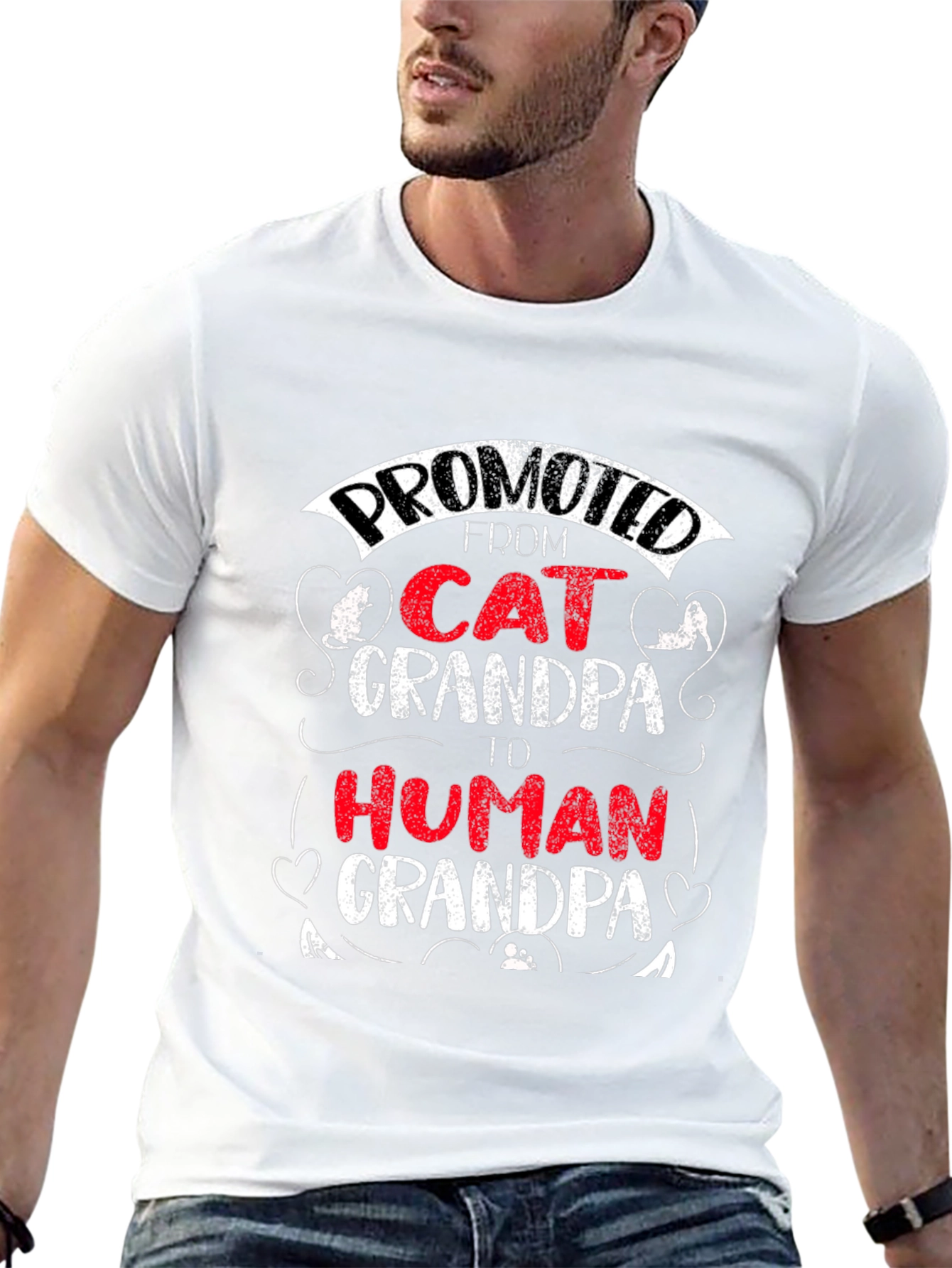 Promoted Cat Grandpa T-Shirt