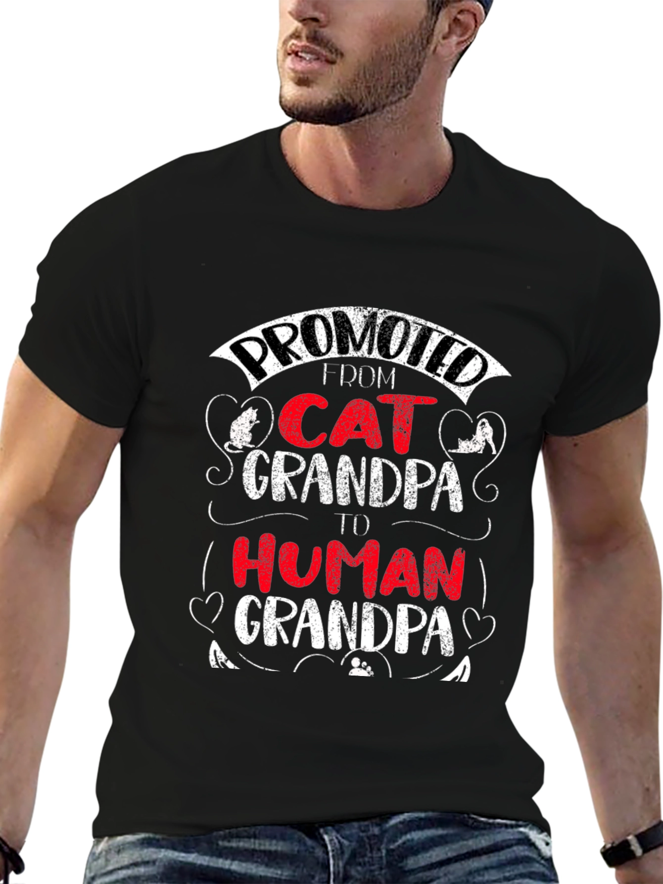 Promoted Cat Grandpa T-Shirt