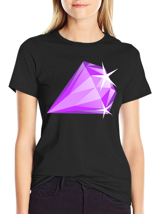 Mens Black T-Shirt with Purple Diamond Graphic