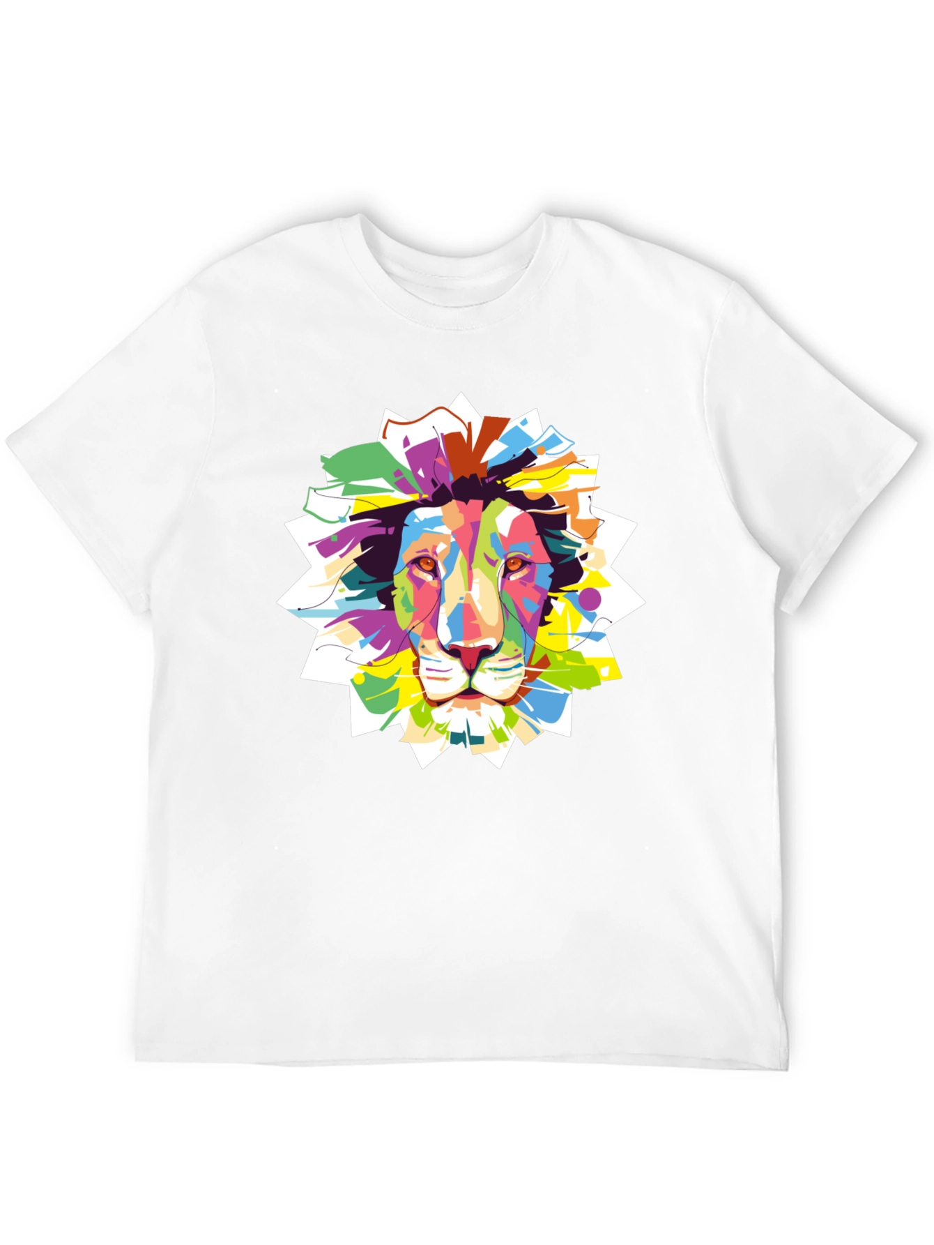 Vibrant Lion Graphic Black T-Shirt