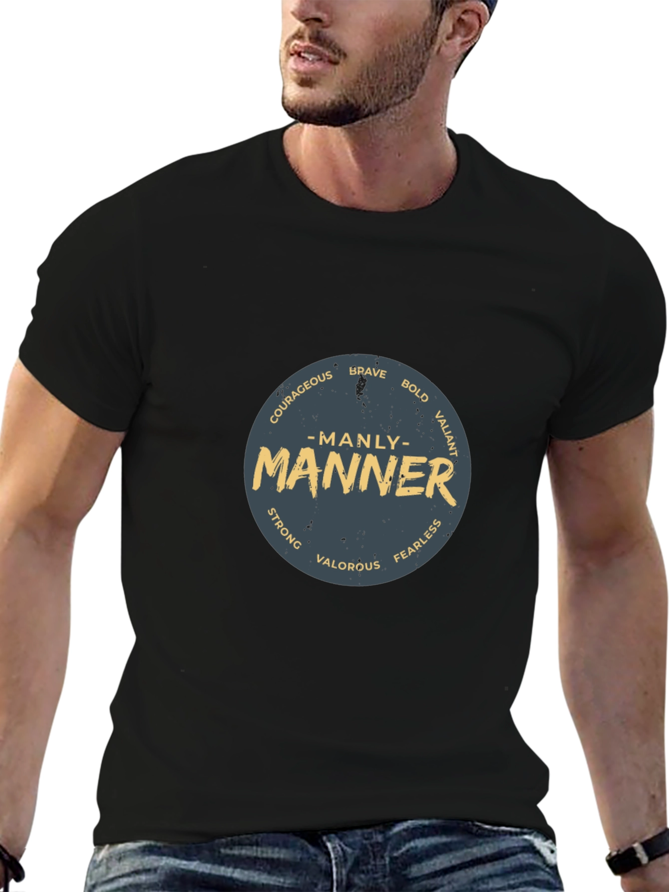 Manly Manner Graphic Print Tee