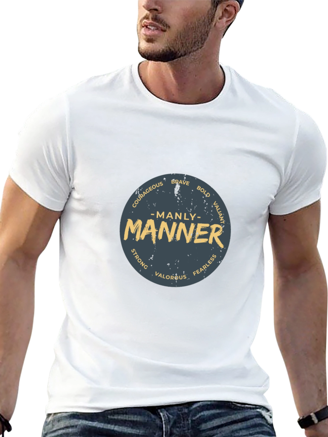 Manly Manner Graphic Print Tee