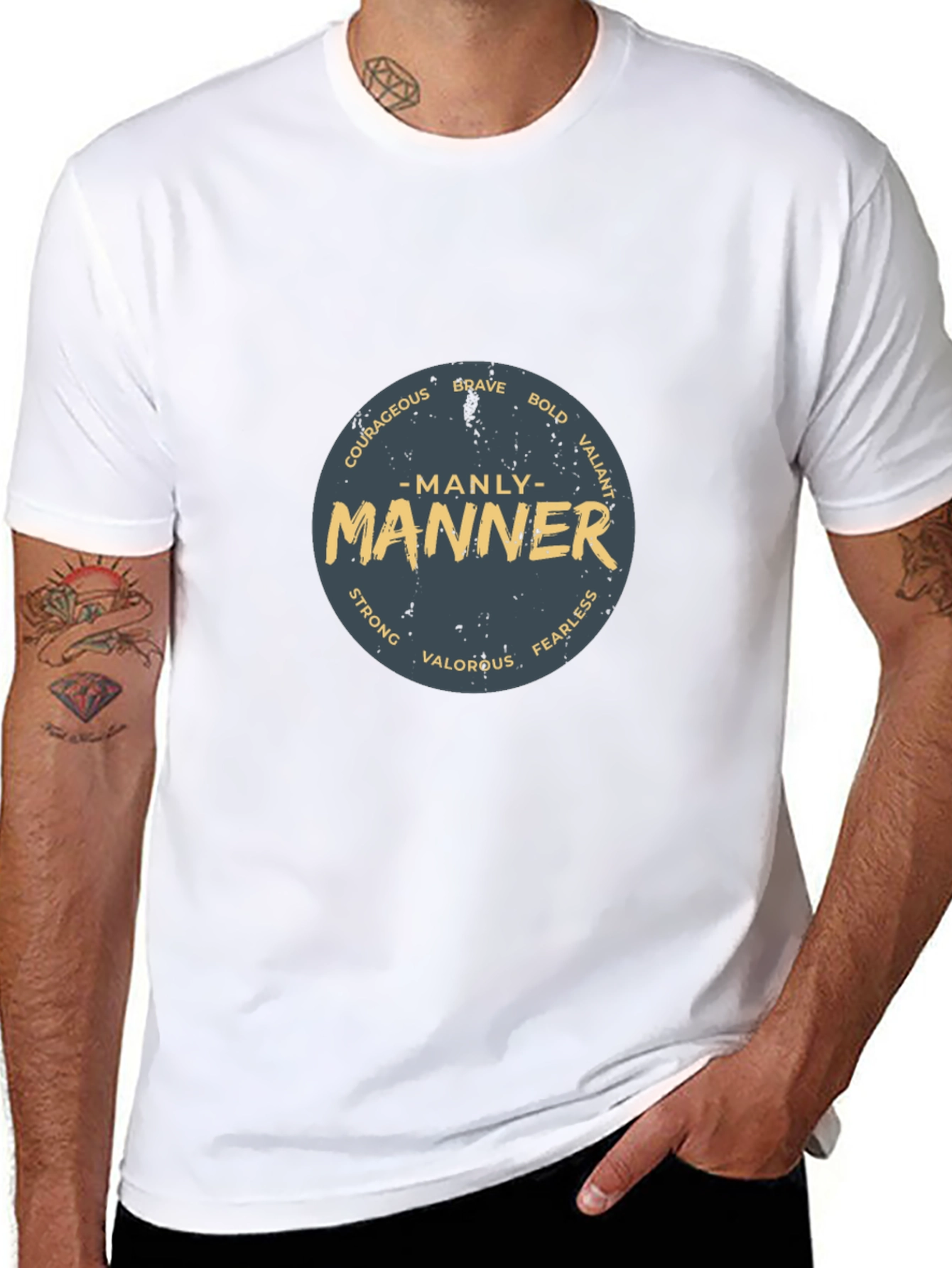 Manly Manner Graphic Print Tee