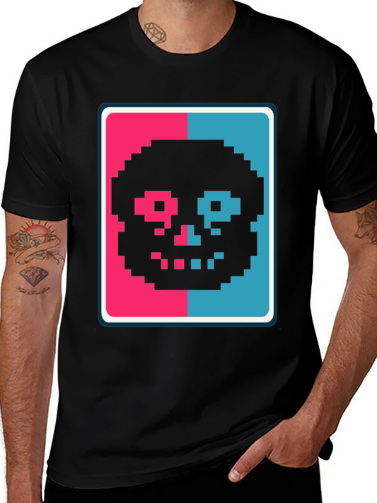 Pixel Skull T-Shirt - Retro Gaming Style