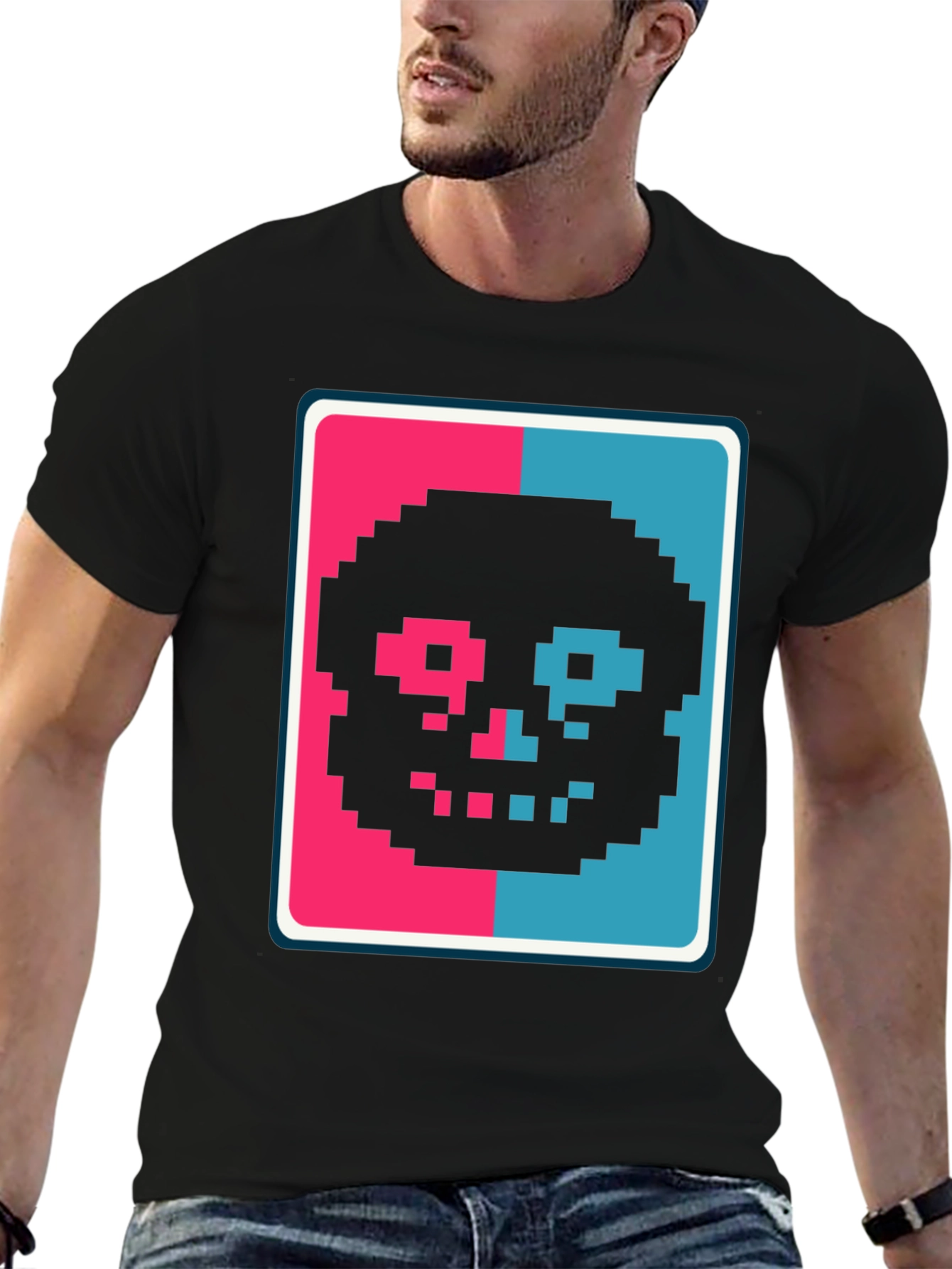 Pixel Skull T-Shirt - Retro Gaming Style