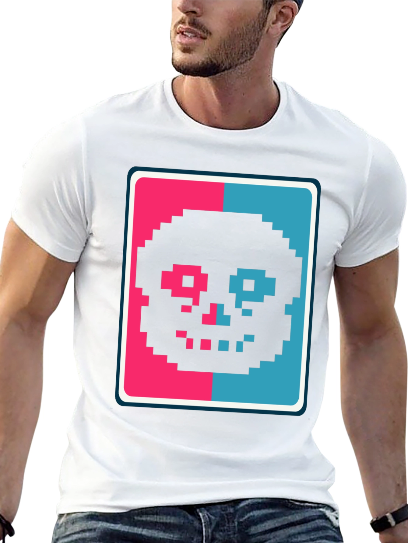 Pixel Skull T-Shirt - Retro Gaming Style