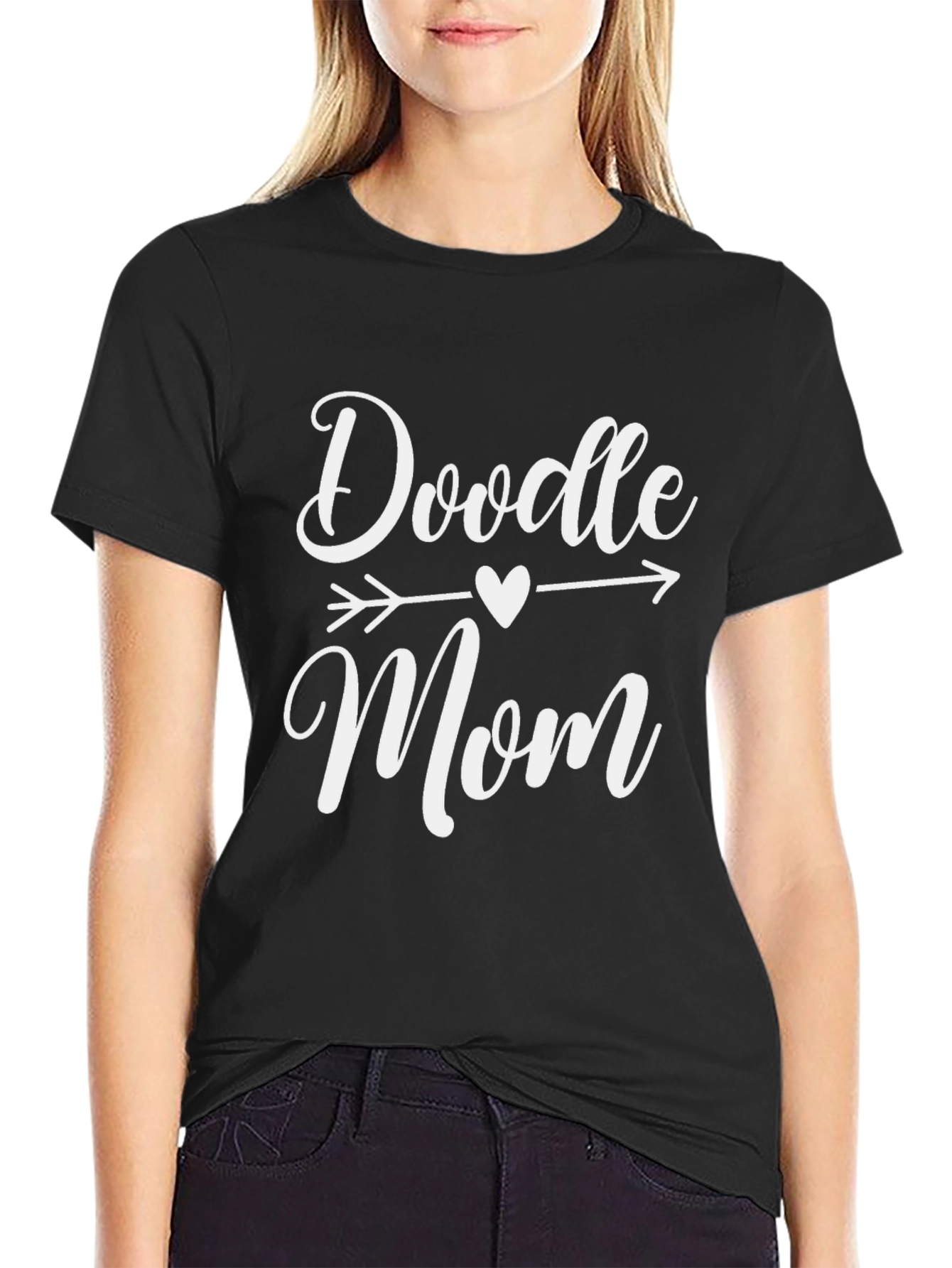 Doodle Mom T-Shirt - Heart Arrow Design