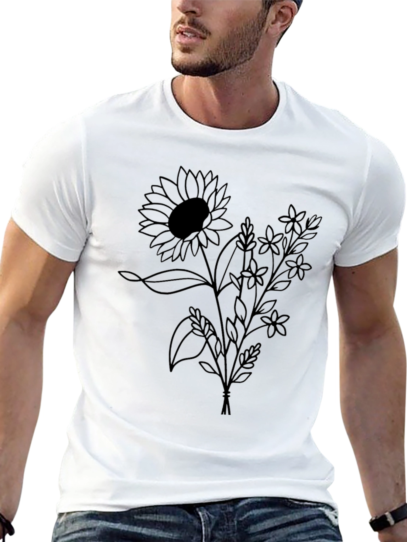 Black Floral Bouquet Graphic Tee