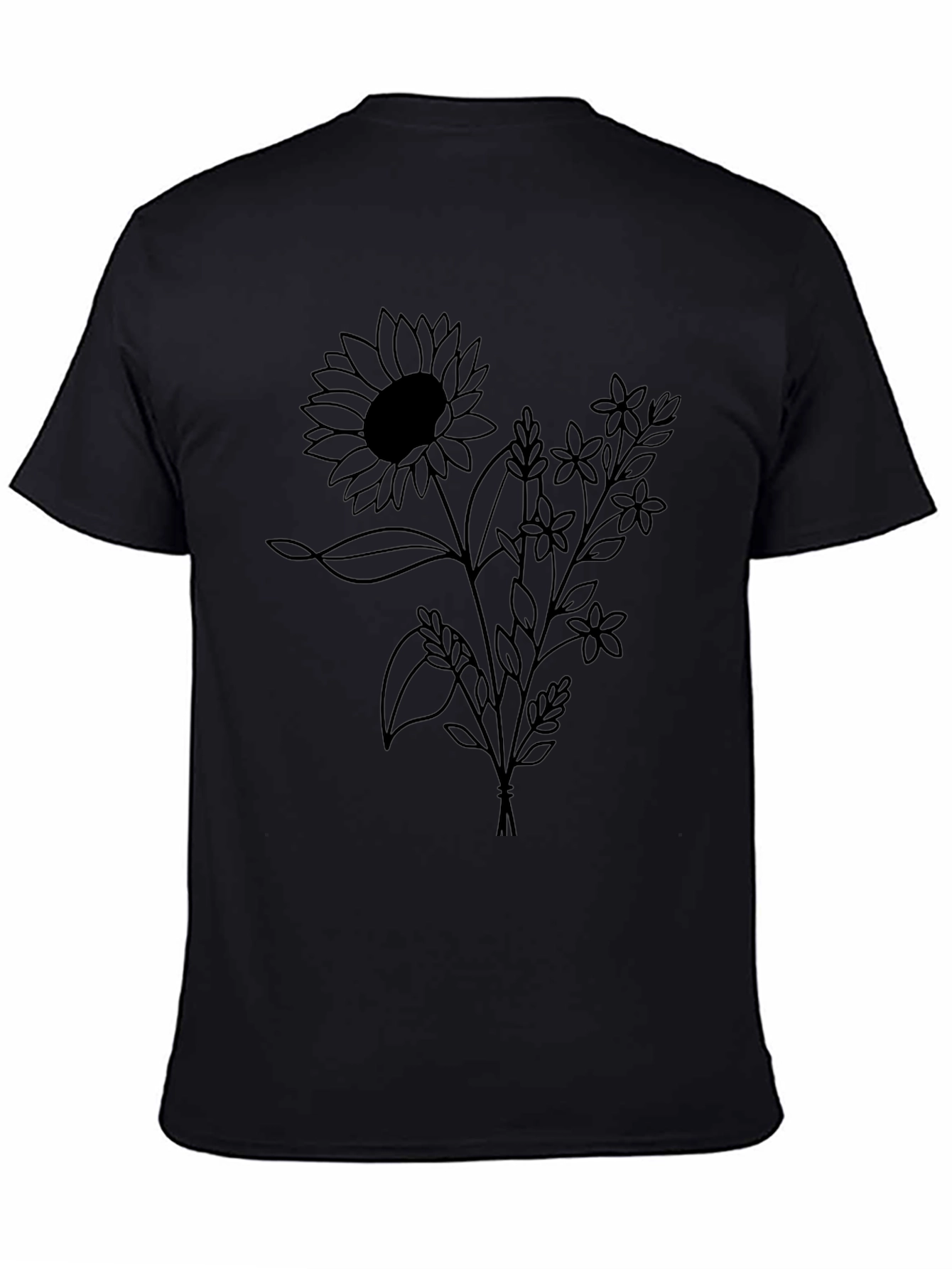 Black Floral Bouquet Graphic Tee