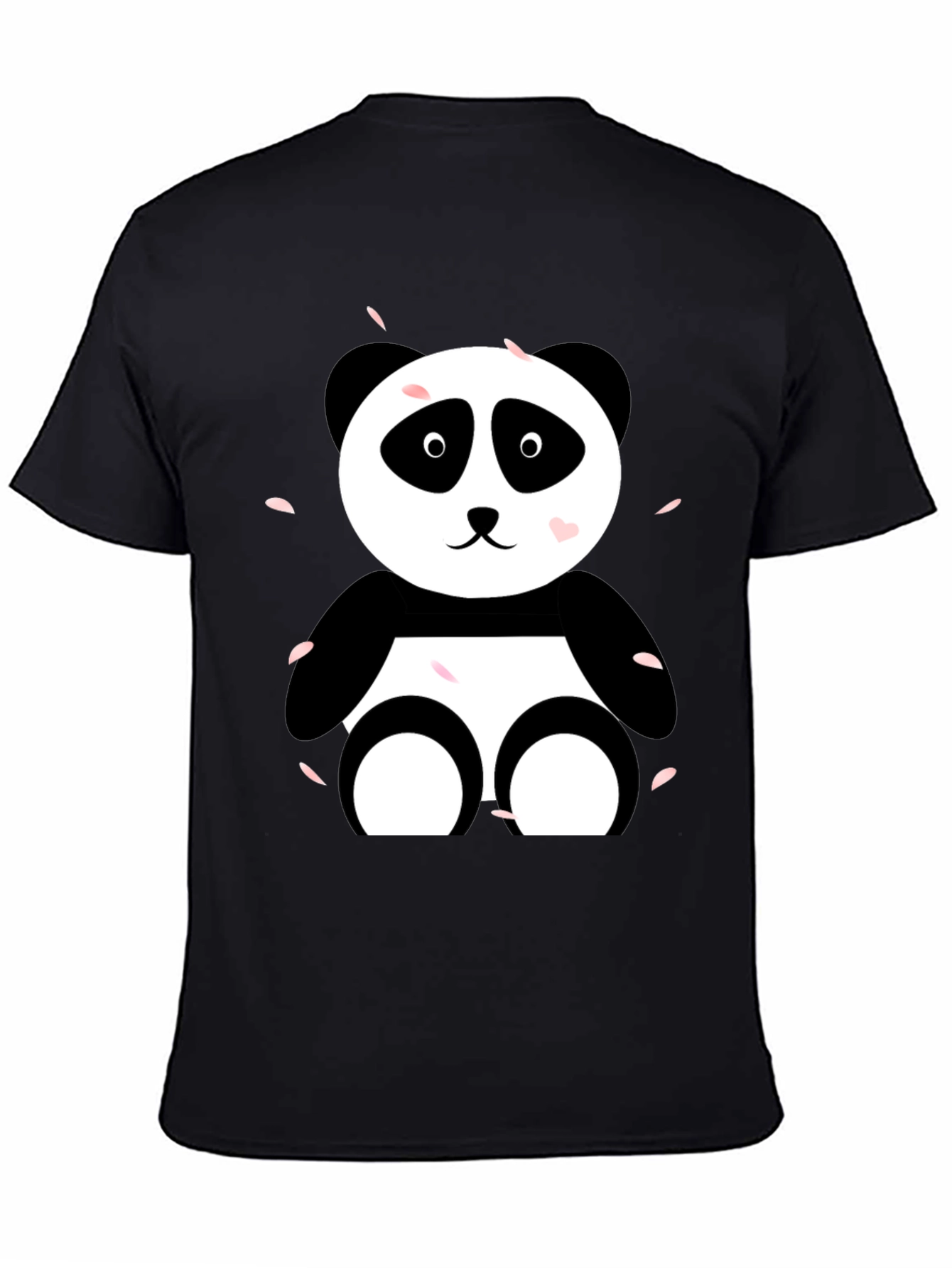 Cute Panda Graphic Tee - Casual Black T-Shirt