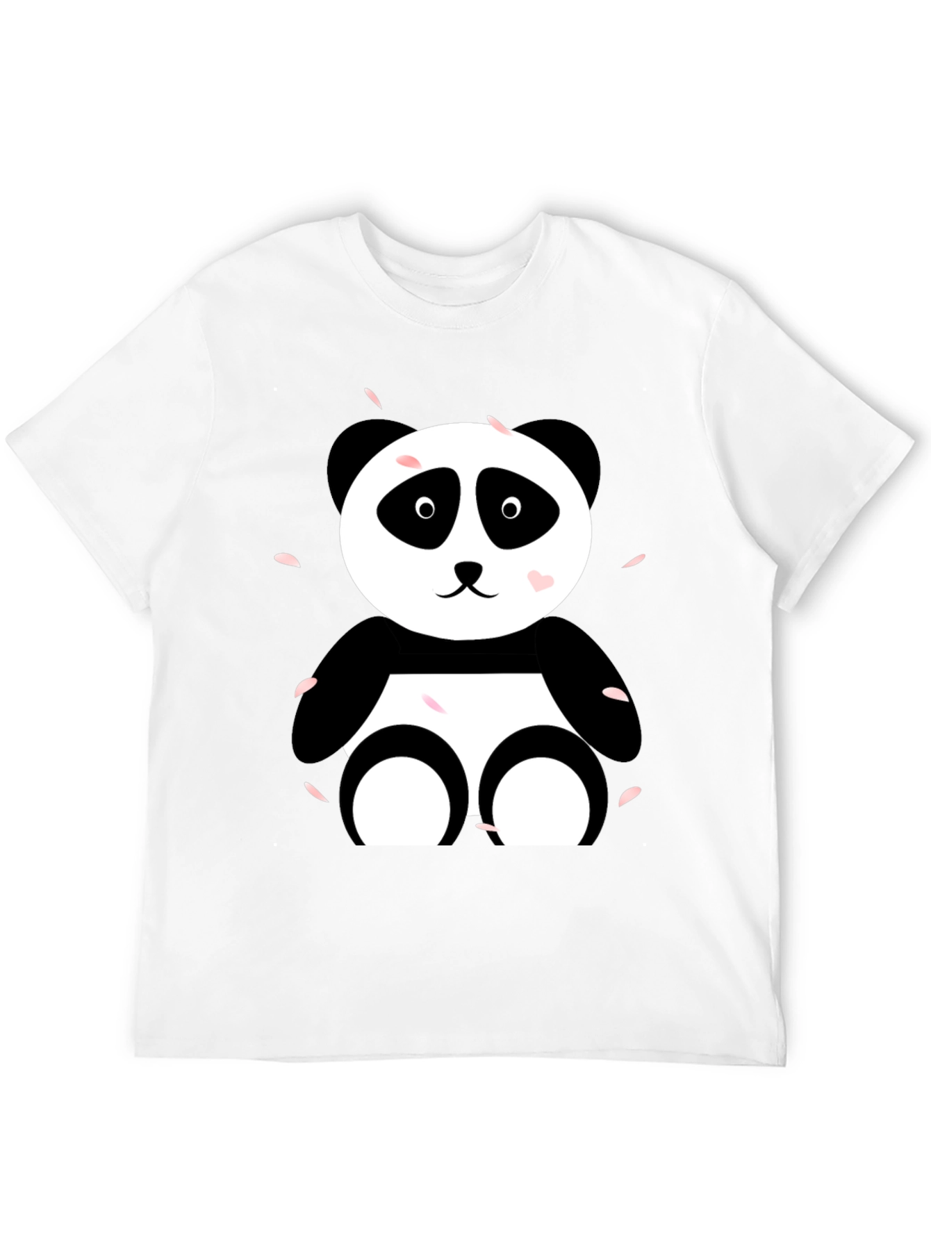 Cute Panda Graphic Tee - Casual Black T-Shirt