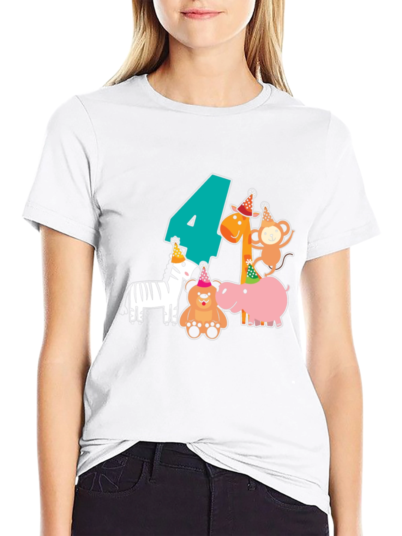 Birthday Animal T-Shirt - Number Four