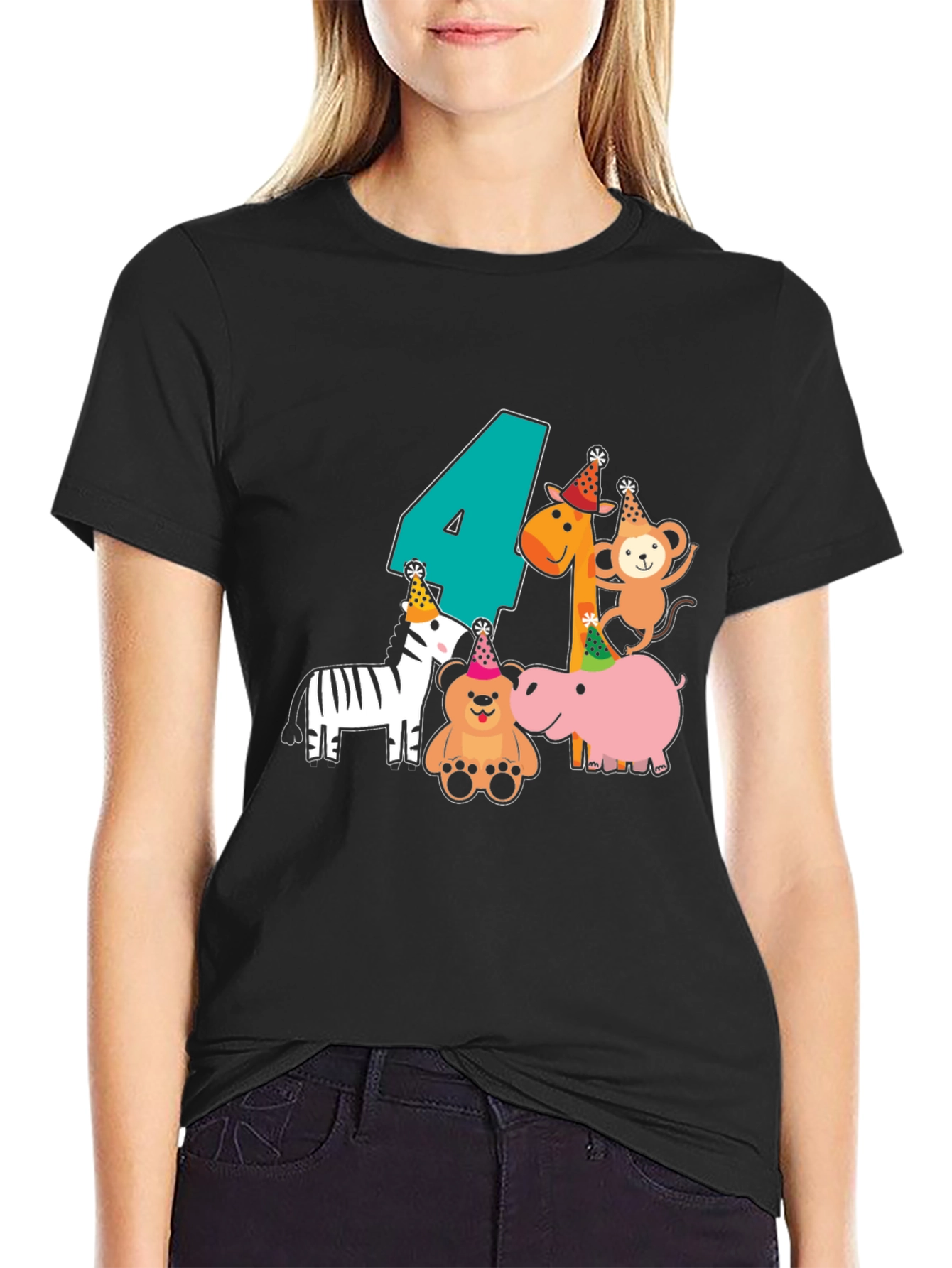 Birthday Animal T-Shirt - Number Four