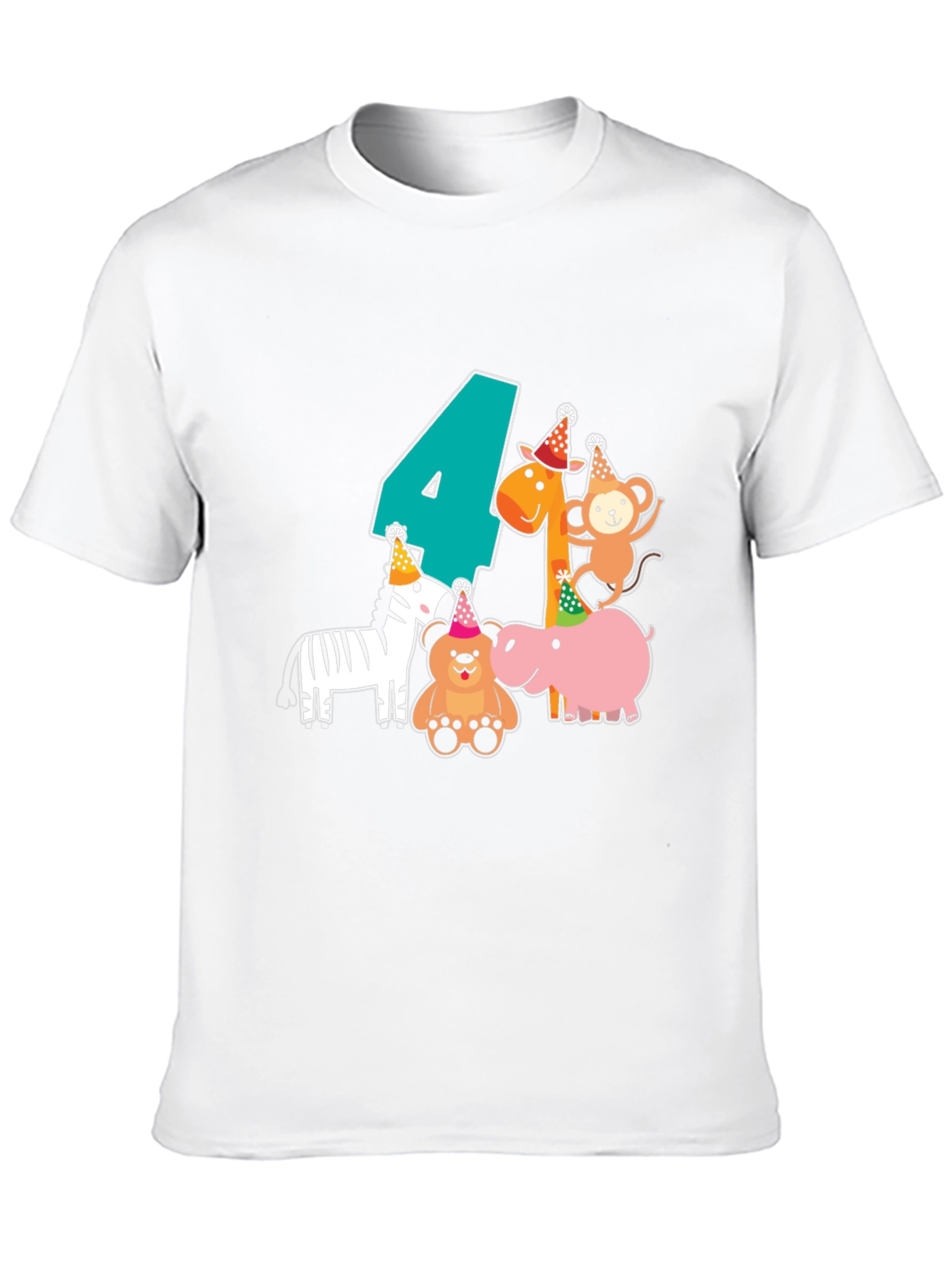 Birthday Animal T-Shirt - Number Four