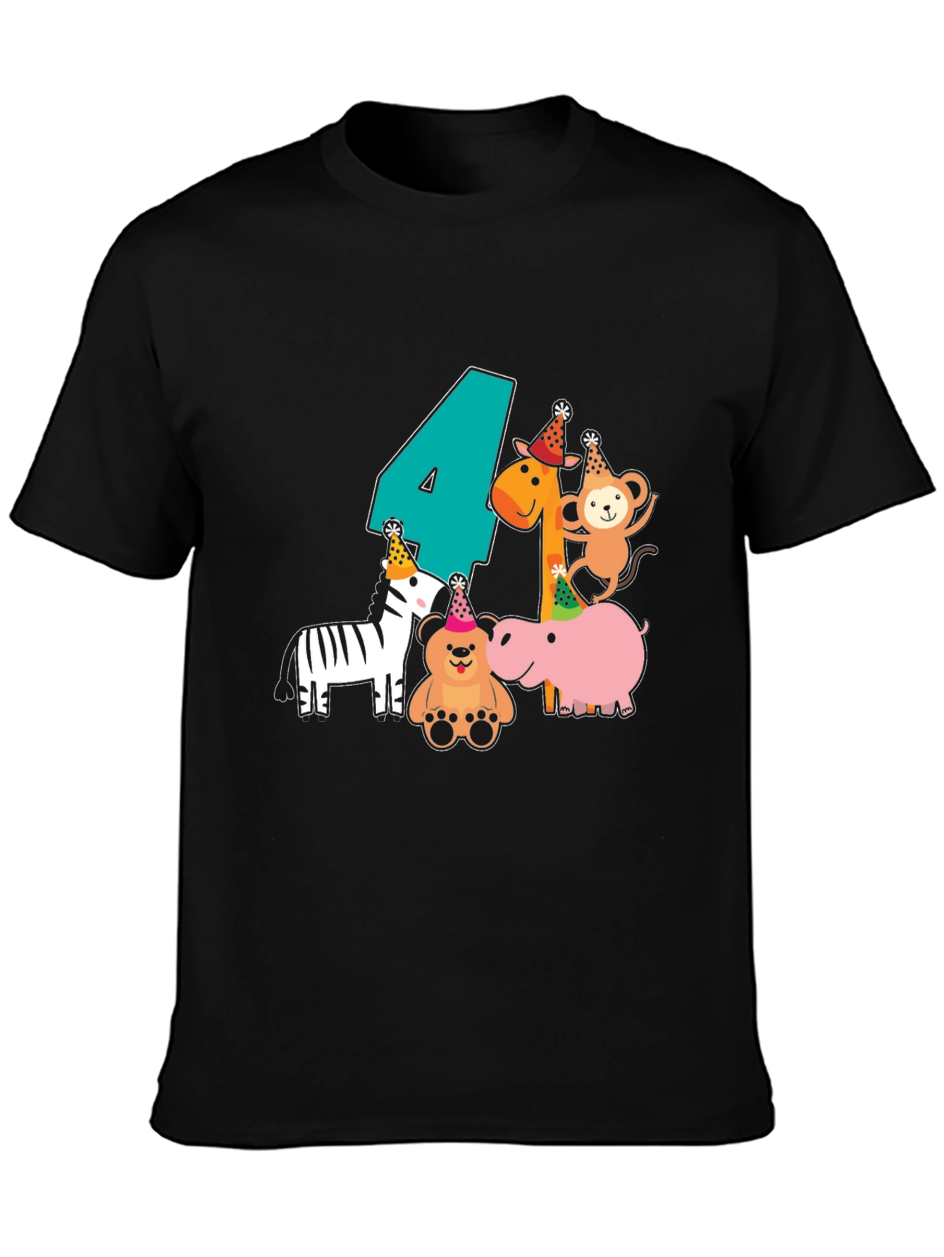 Birthday Animal T-Shirt - Number Four
