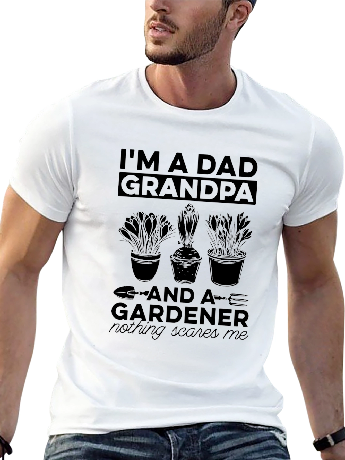 Dad Grandpa Gardener T-Shirt Funny Fathers Day Gift
