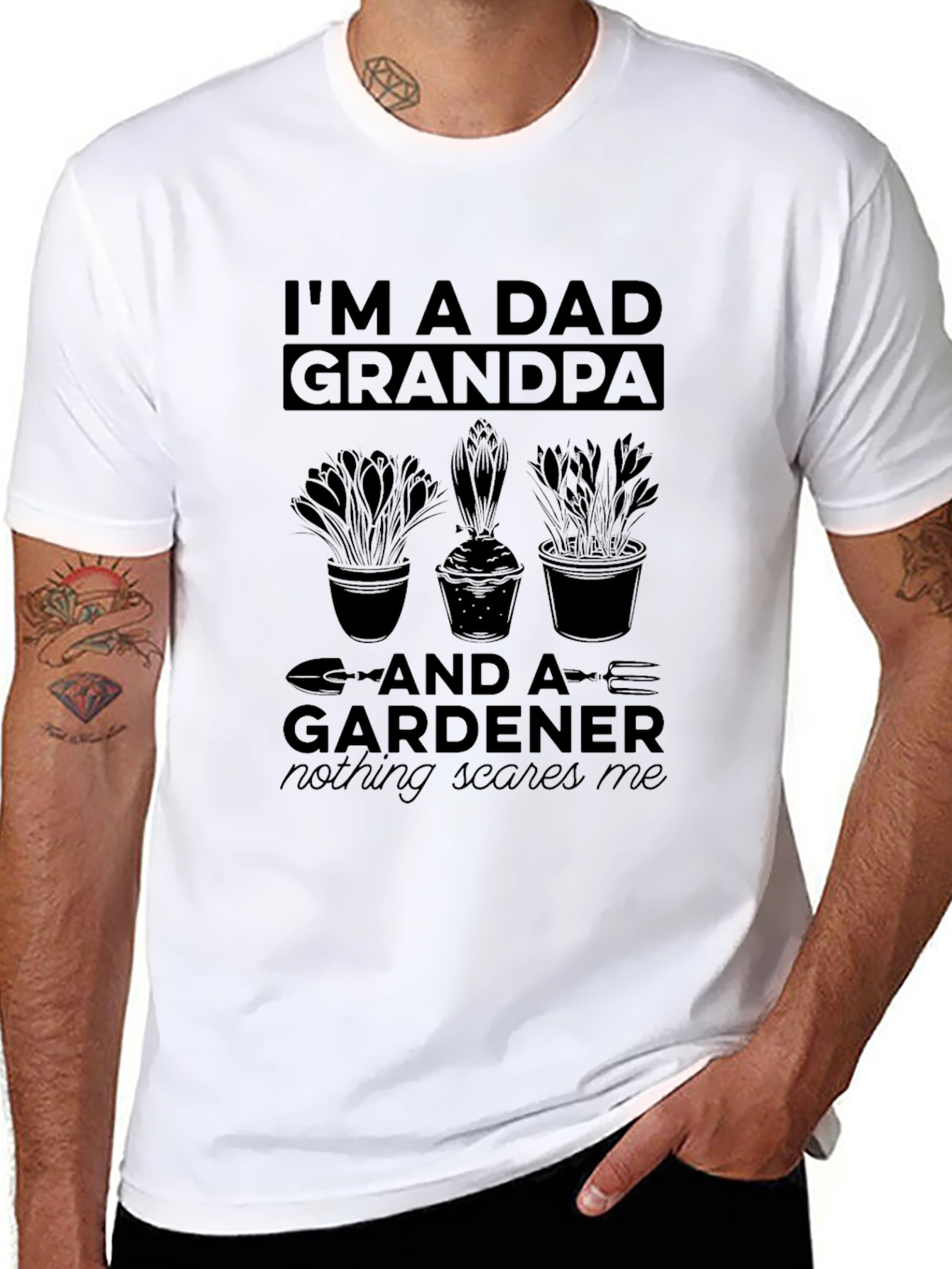 Dad Grandpa Gardener T-Shirt Funny Fathers Day Gift