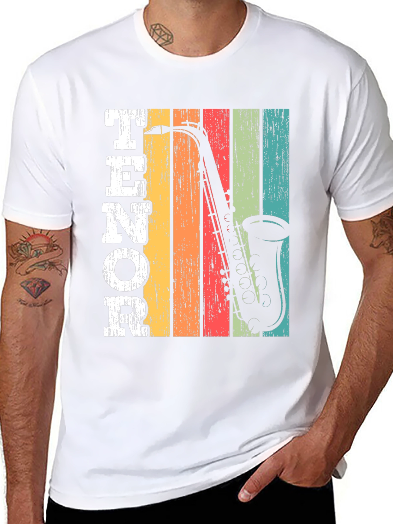 Retro Tenor Saxophone Music T-Shirt